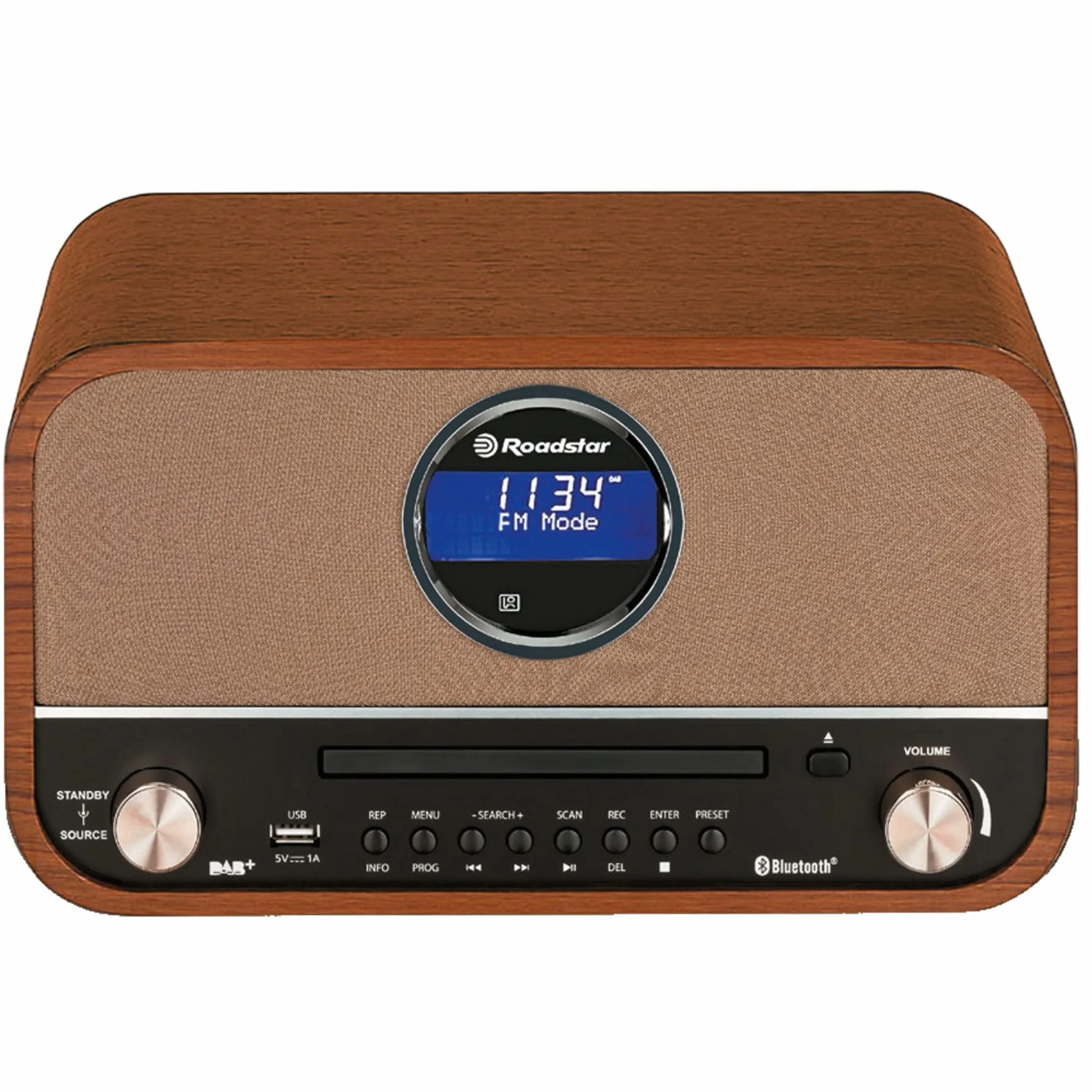 Roadstar HRA1782ND+BK Sistema Micro Vintage Radio DAB DAB+ FM CD MP3 Bluetooth Stereo Nero