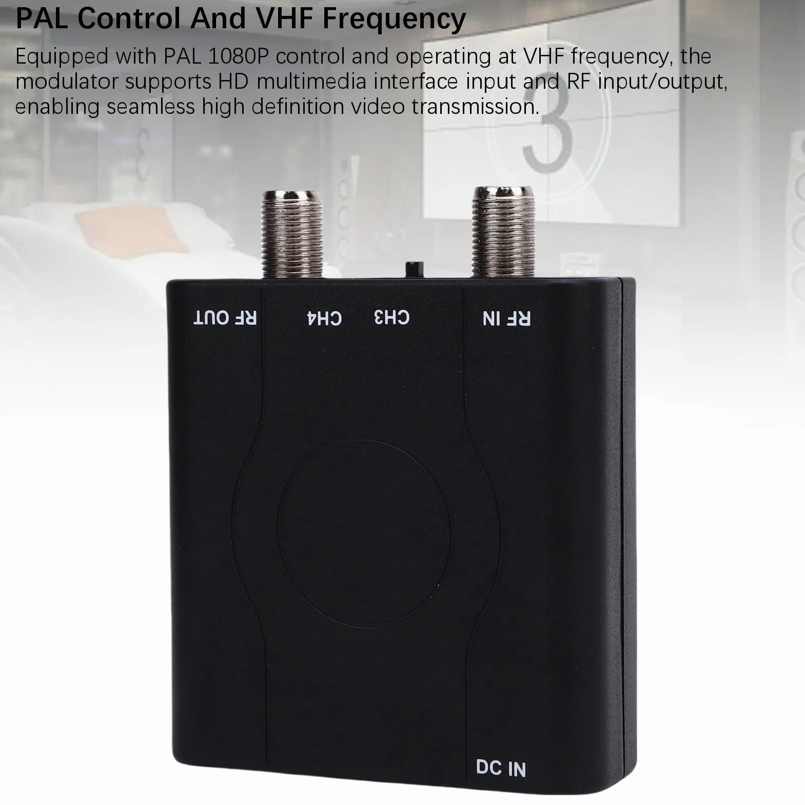 Elprico Modulatore HDMI a RF, Interfaccia Multimedia HD, Output 1080p NTSC PAL, Frequenza VHF