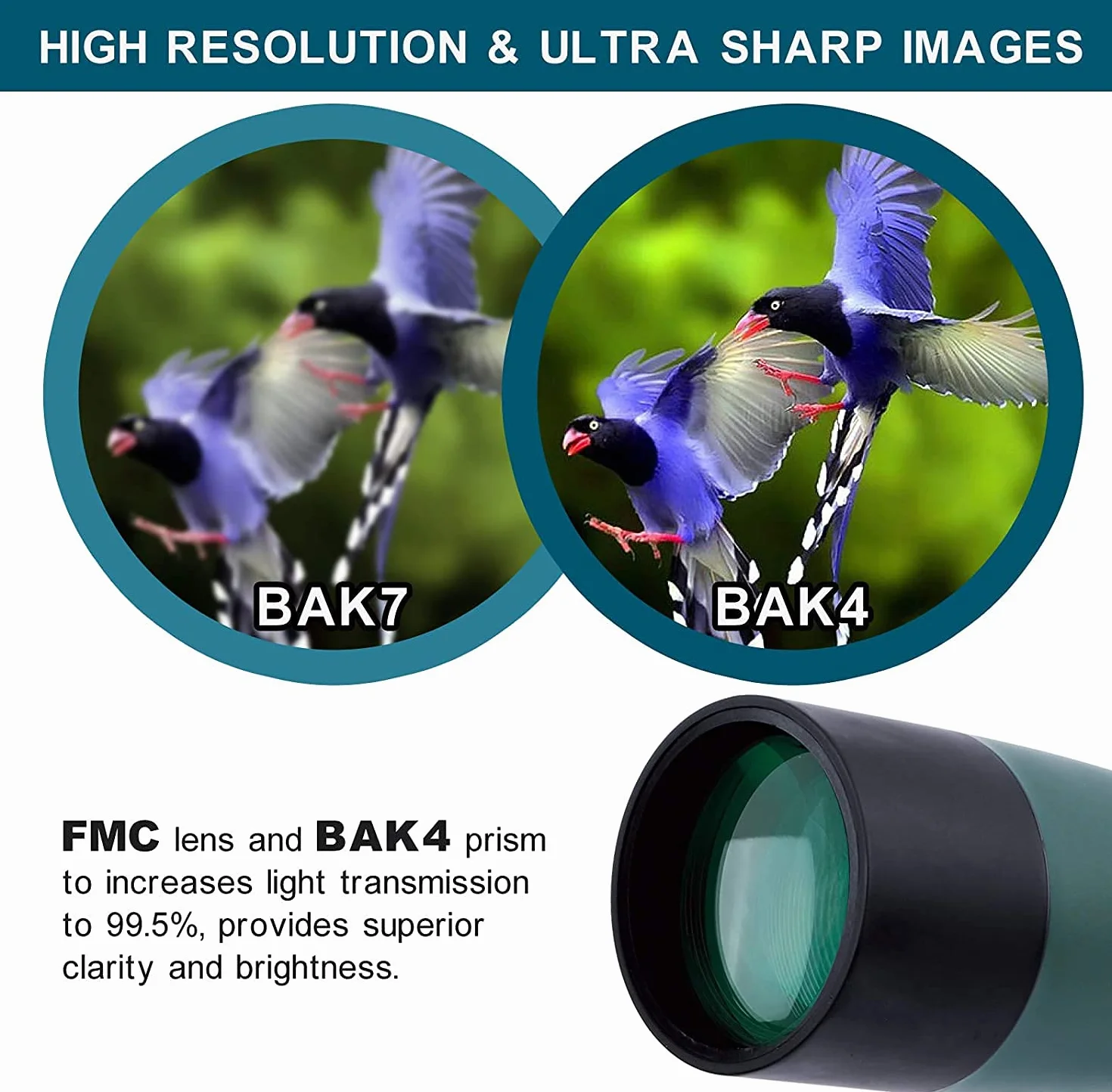 Cannocchiale, zoom 20-75x70mm Lente ottica completamente multistrato antiappannamento e mobile Telescopio con design in gomma per oculare con kit di montaggio rapido per smartphone e treppiede