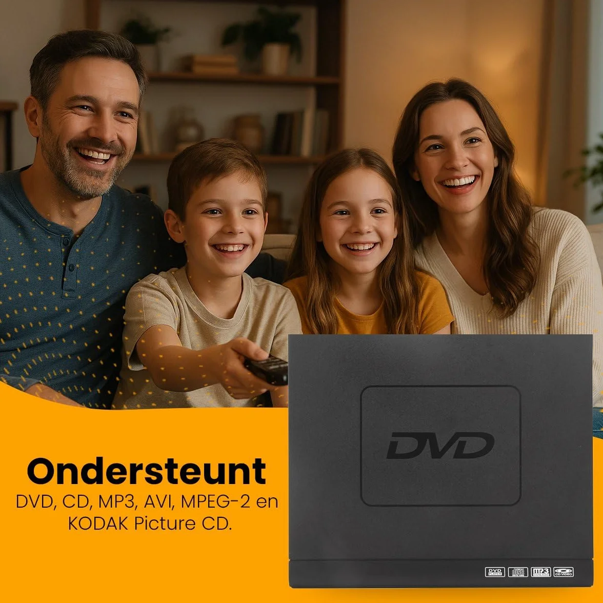 Lettore DVD nero con HDMI, cavo AV e telecomando – lettore multimediale Full HD 1080p, lettore multi-formato per DVD, CD, MP3 e MPEG4 – dispositivo USB plug & play – lettore DVD e CD portatile