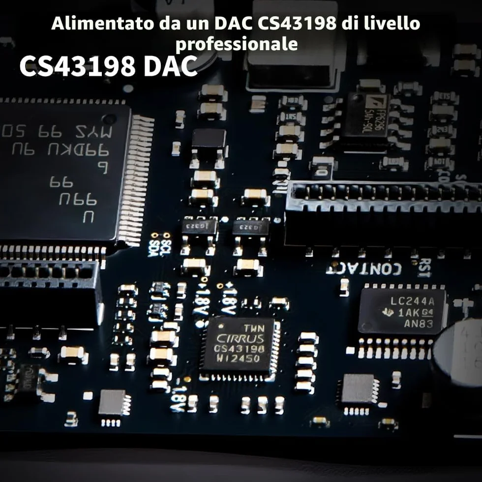 SMSL PL150 Lettore CD ad alta potenza con chip D/A CS43198, con uscite per cuffie/ottica/coassiale RCA/3,5 mm e 4,4 mm, per auto/laptop/TV/PC, amplificatore per lettore CD (Nero)