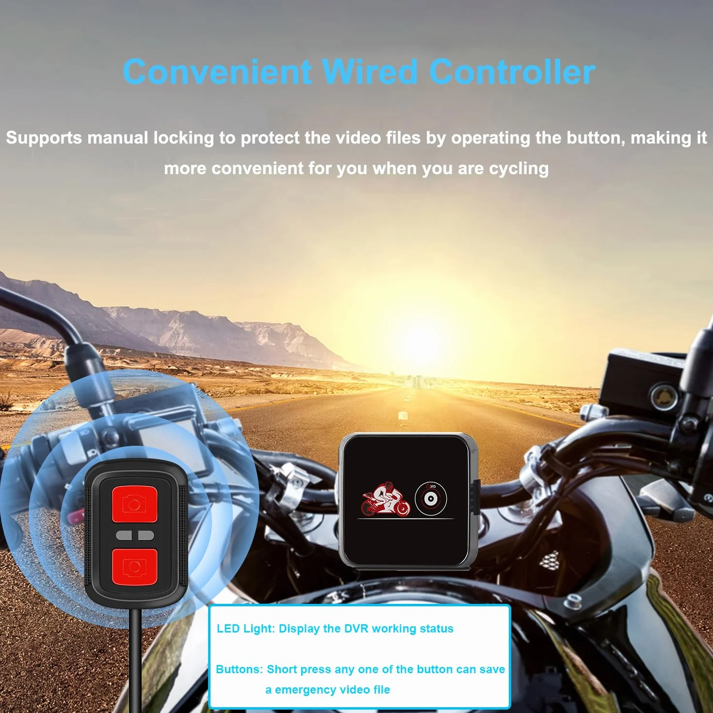 VSYSTO Dash Cam Moto, Fotocamera per Moto Obiettivo Grandangolare 130°, Impermeabile Doppia Anteriore e Posteriore 1080P Videocamera con WiFi, Visione Notturna, Sensore G, Registrazione in loop