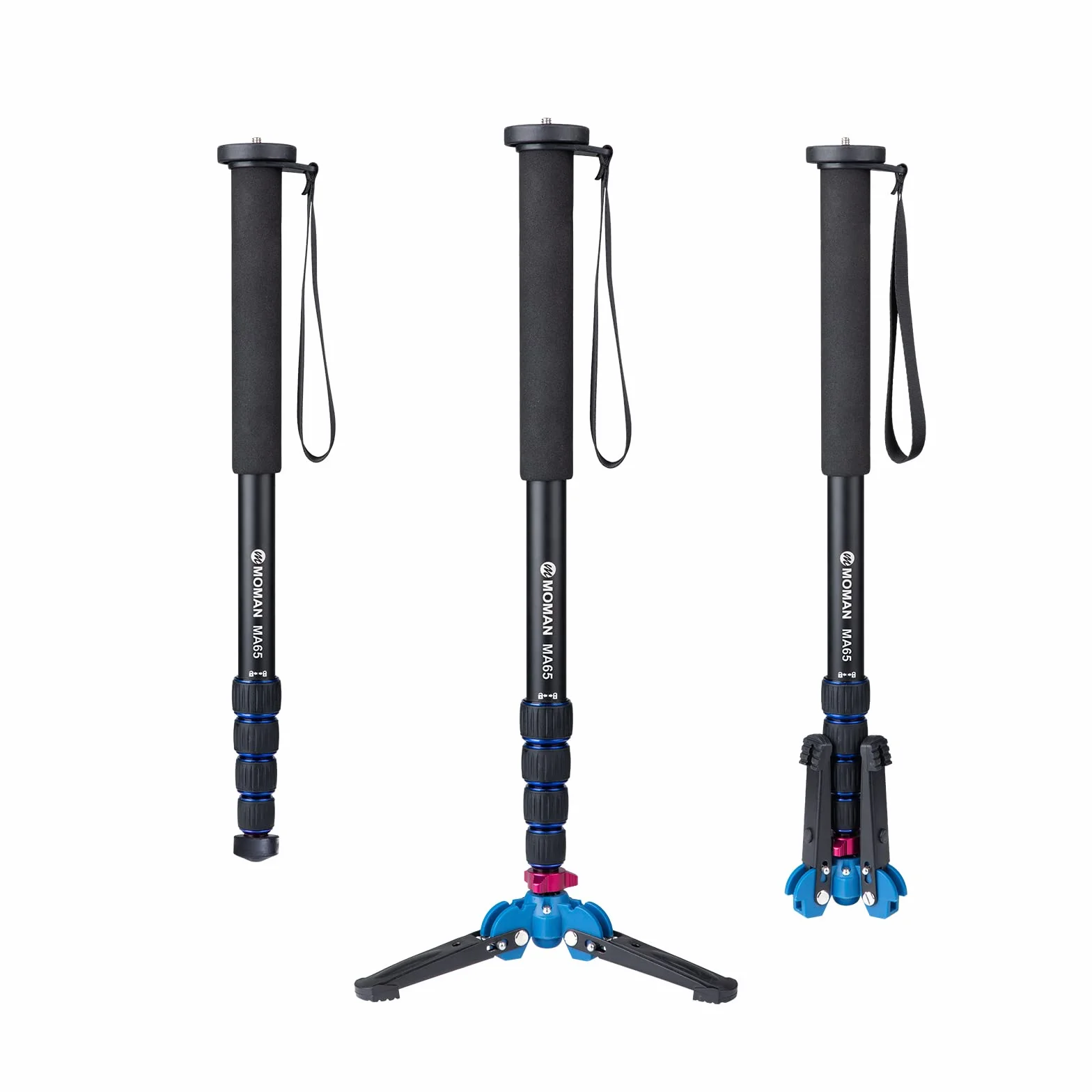 Moman MA65 DSLR Camera Monopod, Lightweight and Portable Travel Monopod for Video and Photography 50cm-165cm Compatible with DSLR Maximum Load 10kg