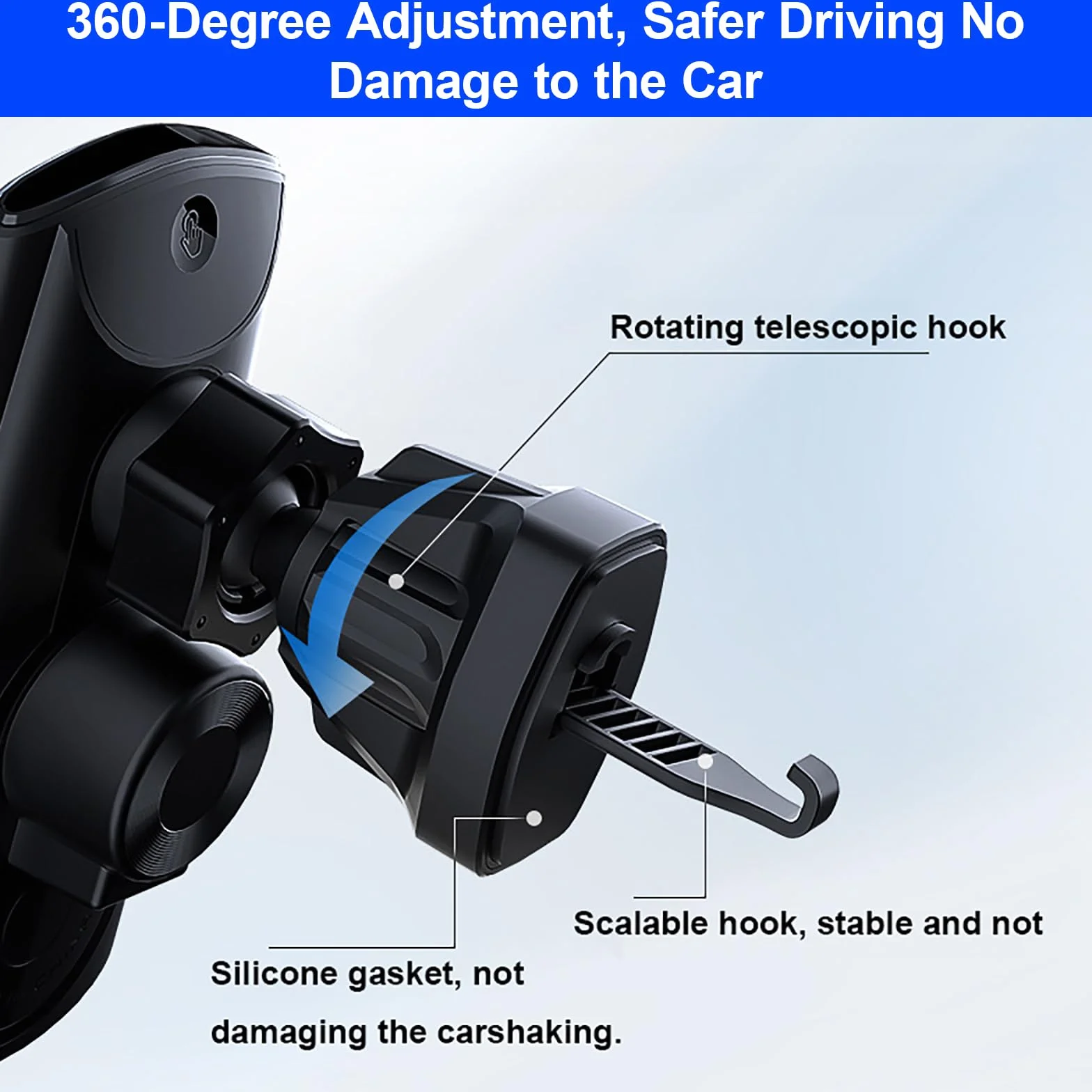 Supporto per telefono da auto con caricatore wireless, caricatore wireless da auto 15W a ricarica rapida, supporto con aggancio automatico a ventosa per auto/cruscotto/bocchetta dell'aria/parabrezza