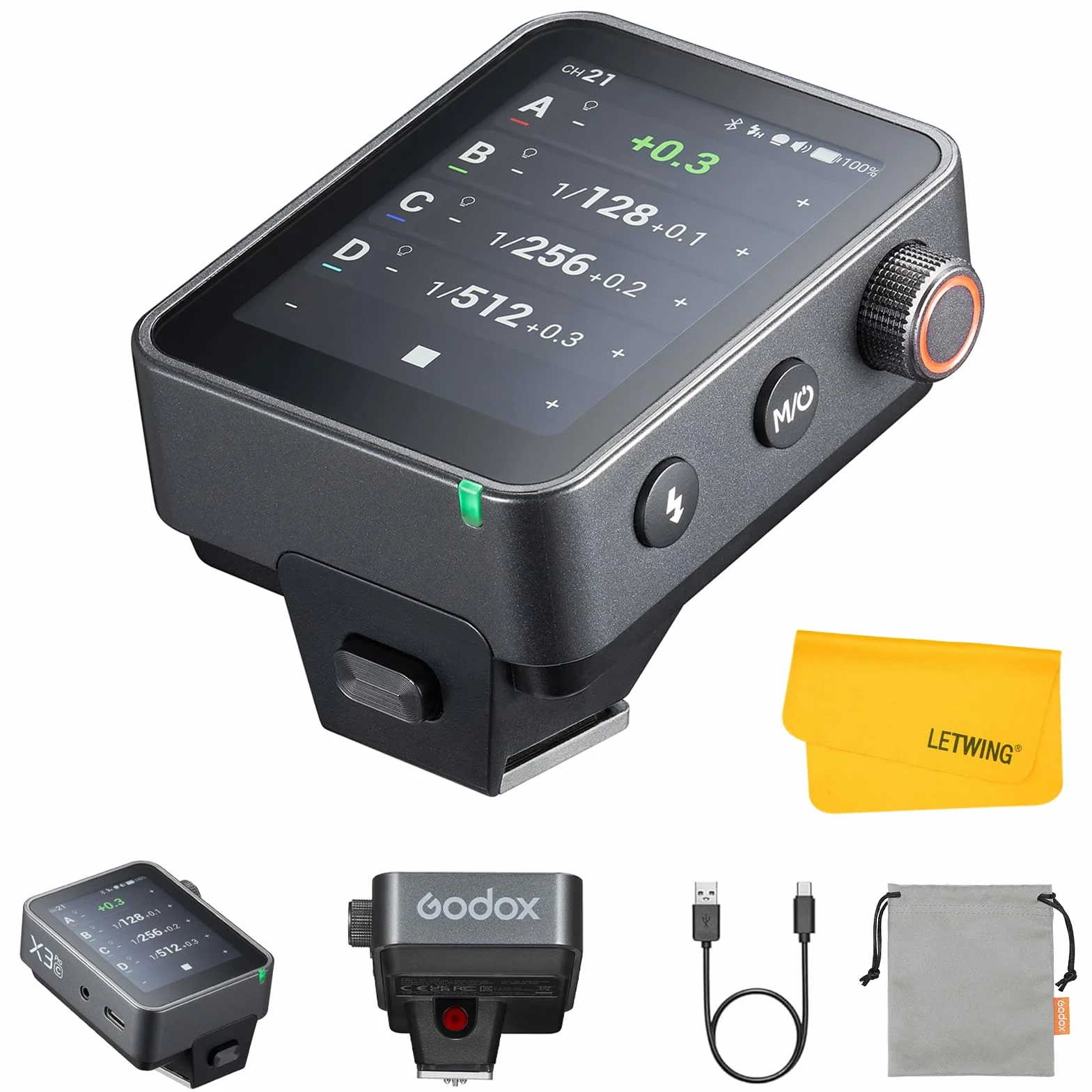 Godox X3 Pro C X3Pro C Trigger Flash TTL Wireless compatibile con Canon, Trasmettitore 2.4G Wireless con Touchscreen, Supporto Controllo APP(X3-C Versione Aggiornata)