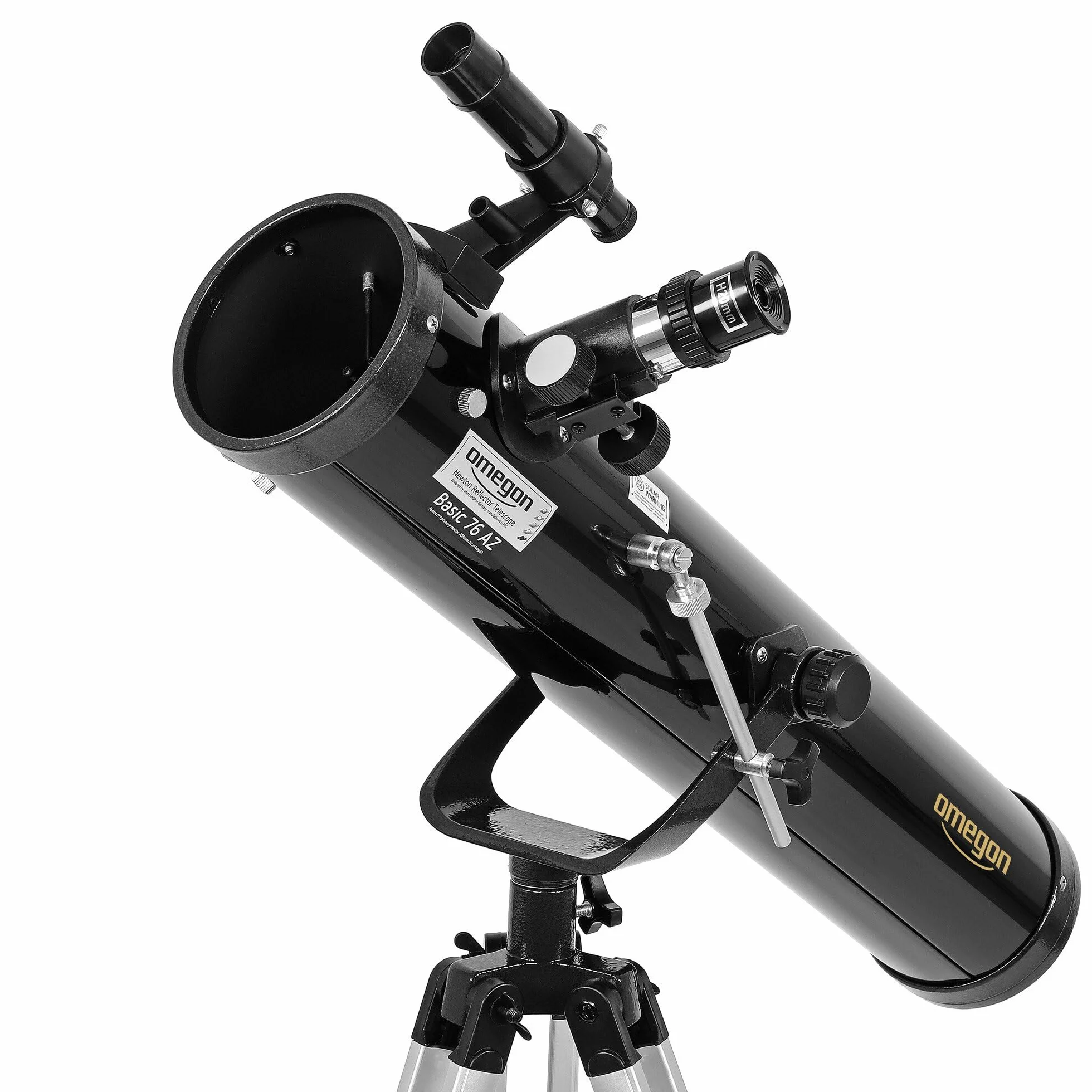Telescopio Omegon N 76/700 AZ-1 | Telescopio a specchio per principianti | Montatura azimutale | Compatto e leggero | Per la Luna e i pianeti | Telescopio astronomico per giovani e adulti