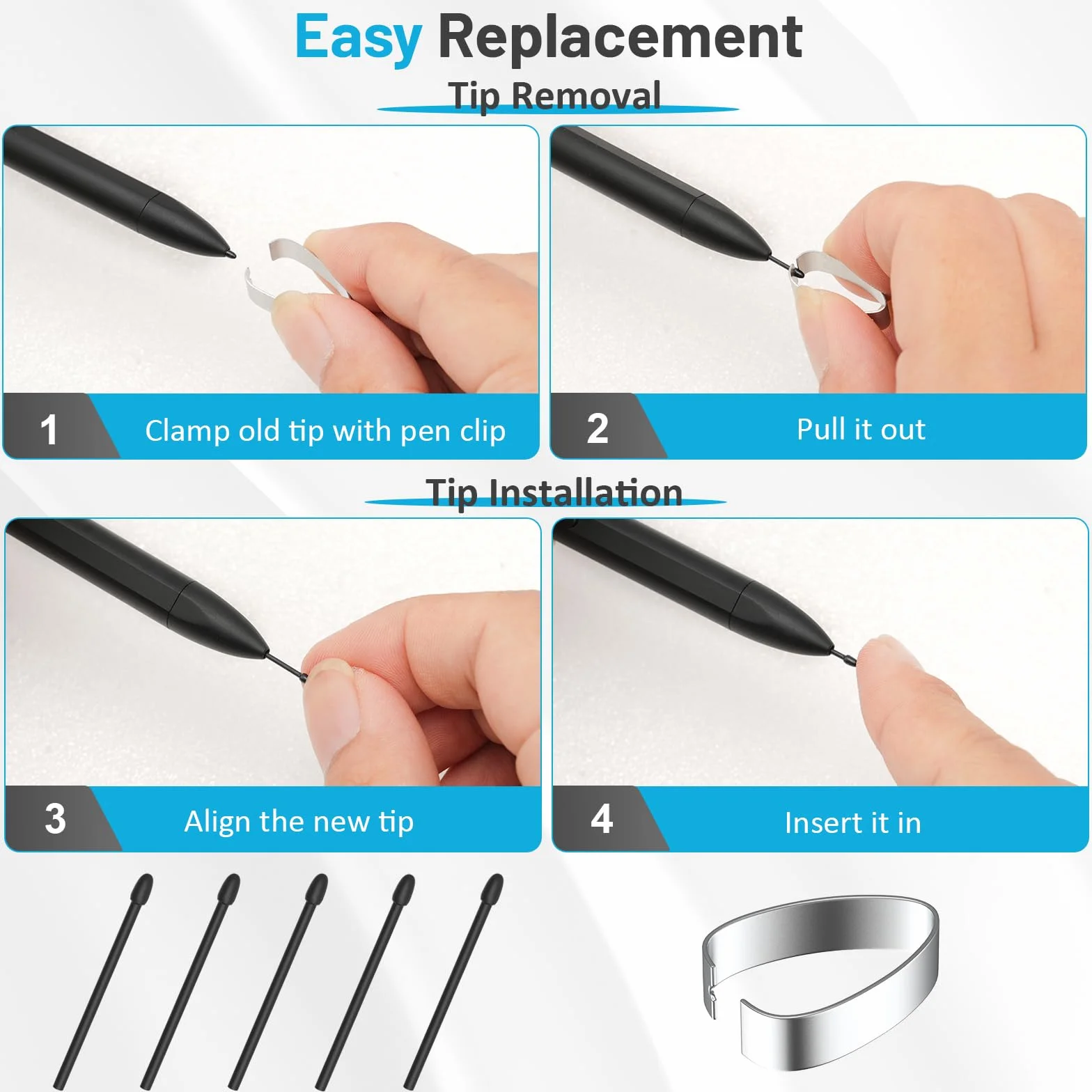 TiMOVO Penna Magnetica EMR Compatibile con Remarkable 2 con Gomma, Penna Digitale per Remarkable con 4096 Sensibilità alla Pressione, Rifiuto del Palmo, Inclinazione per Remarkable/Kindle Scribe, Nero