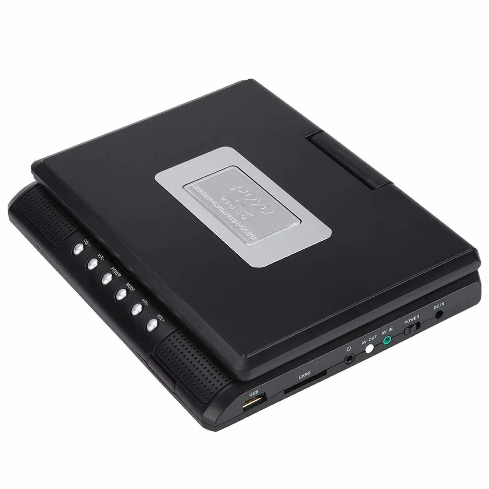 Lettore portatile, 7,8 Pollici Lettore DVD Portatile con 800 mAh Batteria Ricaricabile, 270 Gradi Display Rotante Supporto Schede SD e USB, Radio FM Lettore DVD per Auto per Viaggi. (EU)