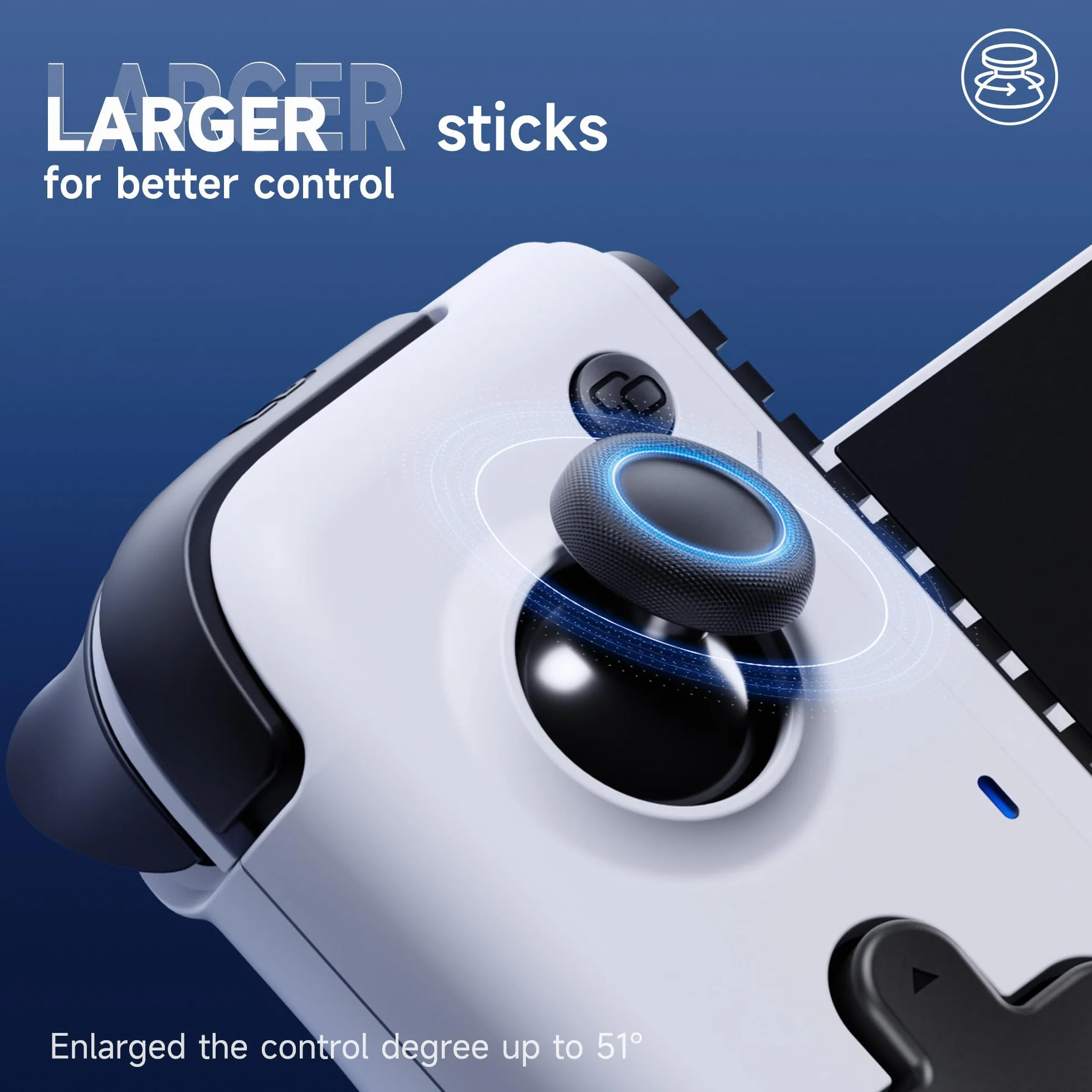 EasySMX M05 Controller Smartphone, Controller per Telefono Android di Gioco e iPhone Serie 15 (TIPO C), Joystick Cellulare Android con Trigger ad Effetto Hall - Vibrazione, Bianco