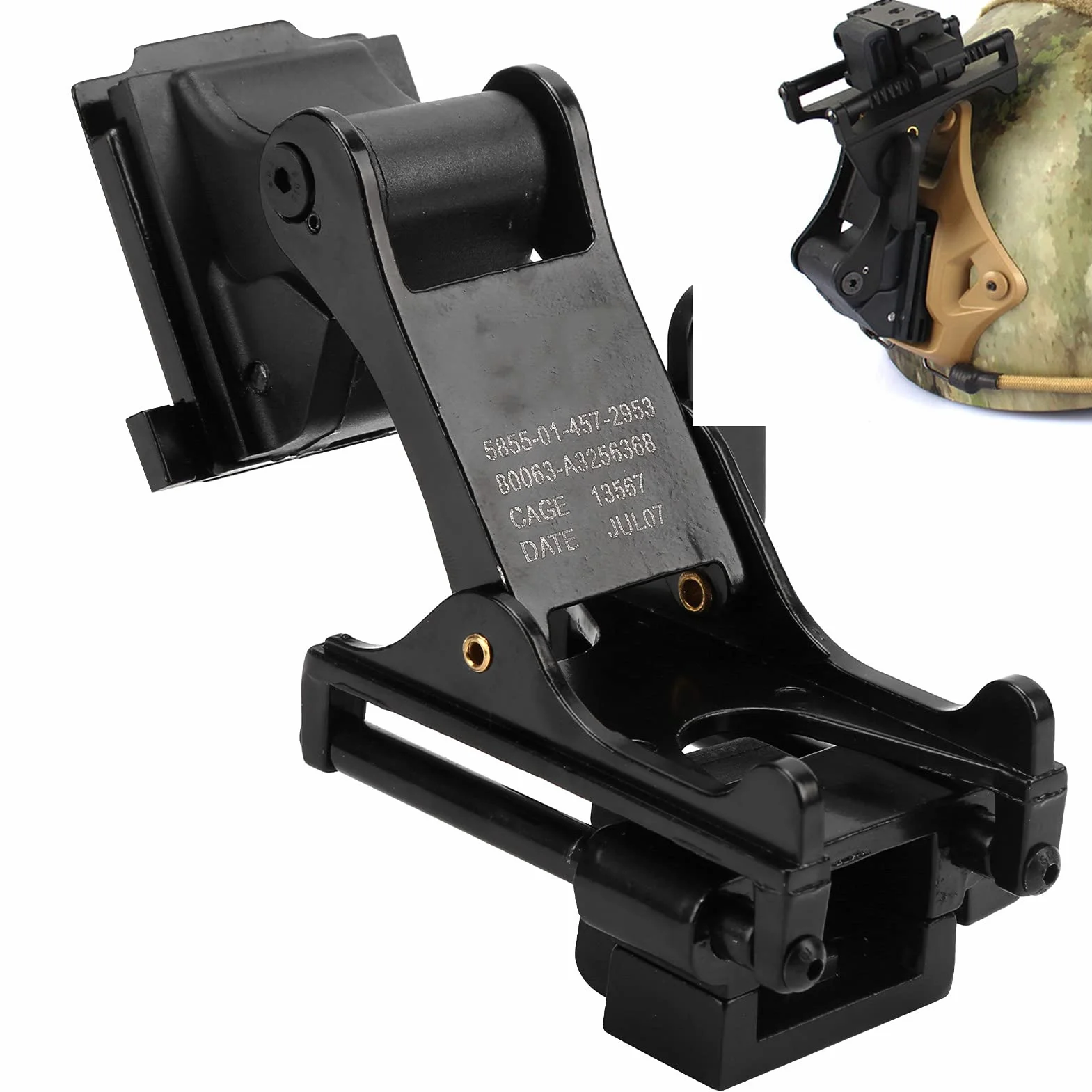 Topyond Visore Notturno Supporto, Adattatore Elmetto Visore, Supporto Adattatore per Casco M88 con Dumper Migliorato, Staffa NVG per Visione Notturna PVS14, Accessori per Casco