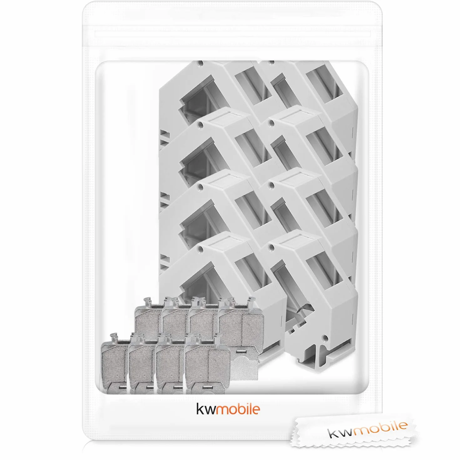 kwmobile Set Modulo Keystone CAT 6A schermati Presa RJ45 8x Supporti adattatori Barra DIN
