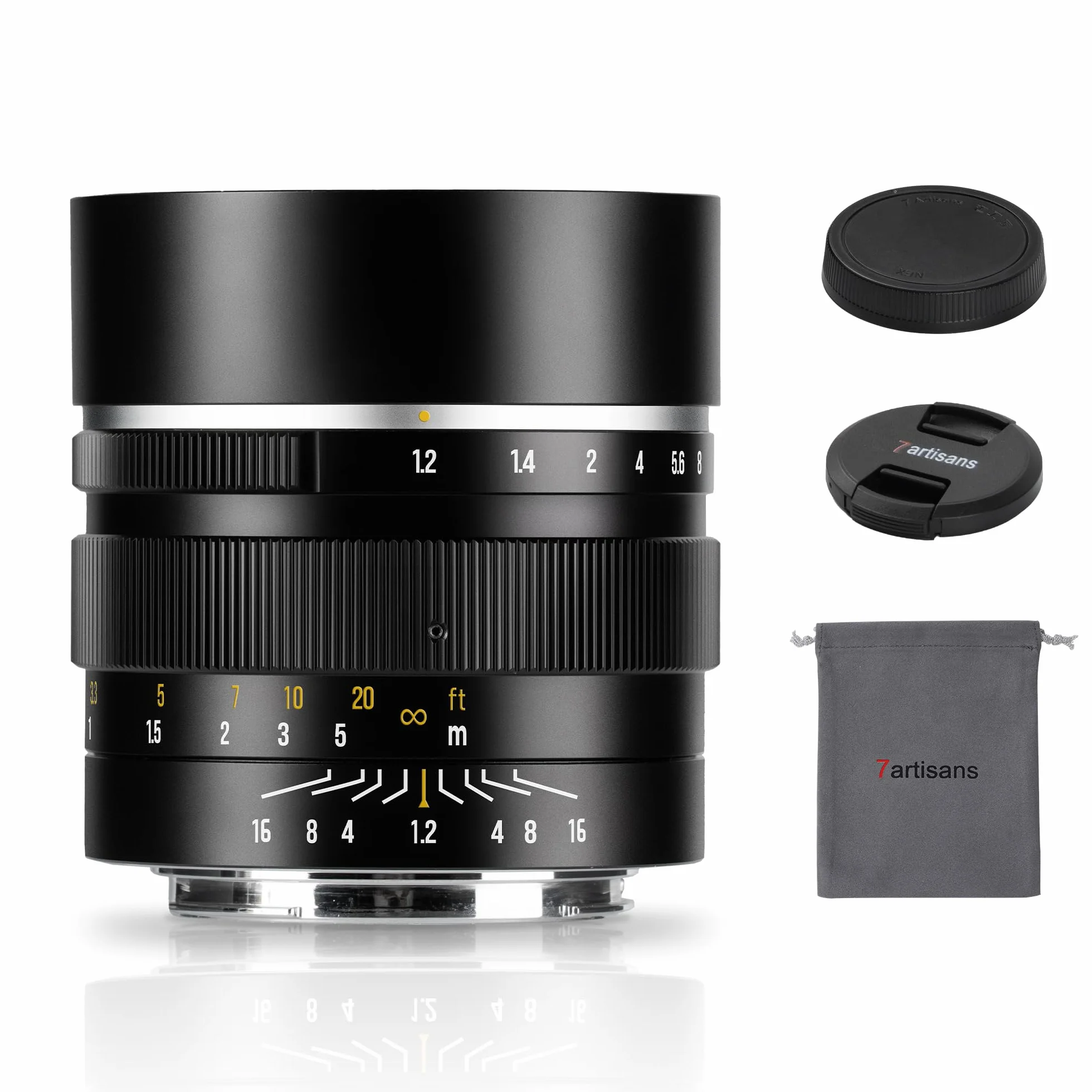 Obiettivo fisso 7artisans 50mm F1.2 APS-C 32° con messa a fuoco manuale e ampia apertura, compatibile con Olympus e Panasonic MFT M4/3 Mount, serie GH/G9/GX/GF/BGH