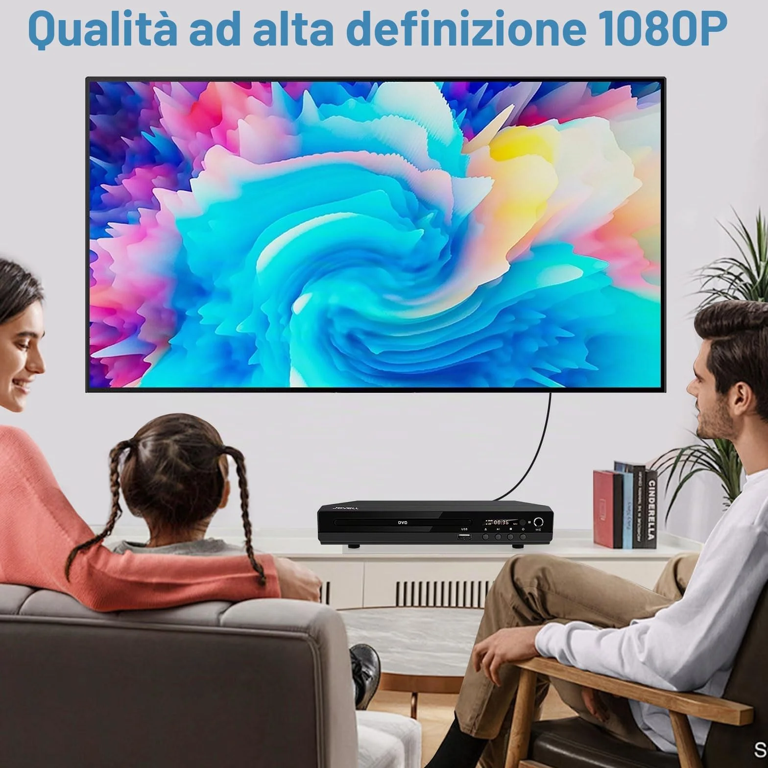 Lettore DVD 170 con porta scart 1080P HD senza regioni con uscita HDMI, uscita AV, sistema TV PAL NTSC, supporto ingresso MIC, ingresso USB (con scart)