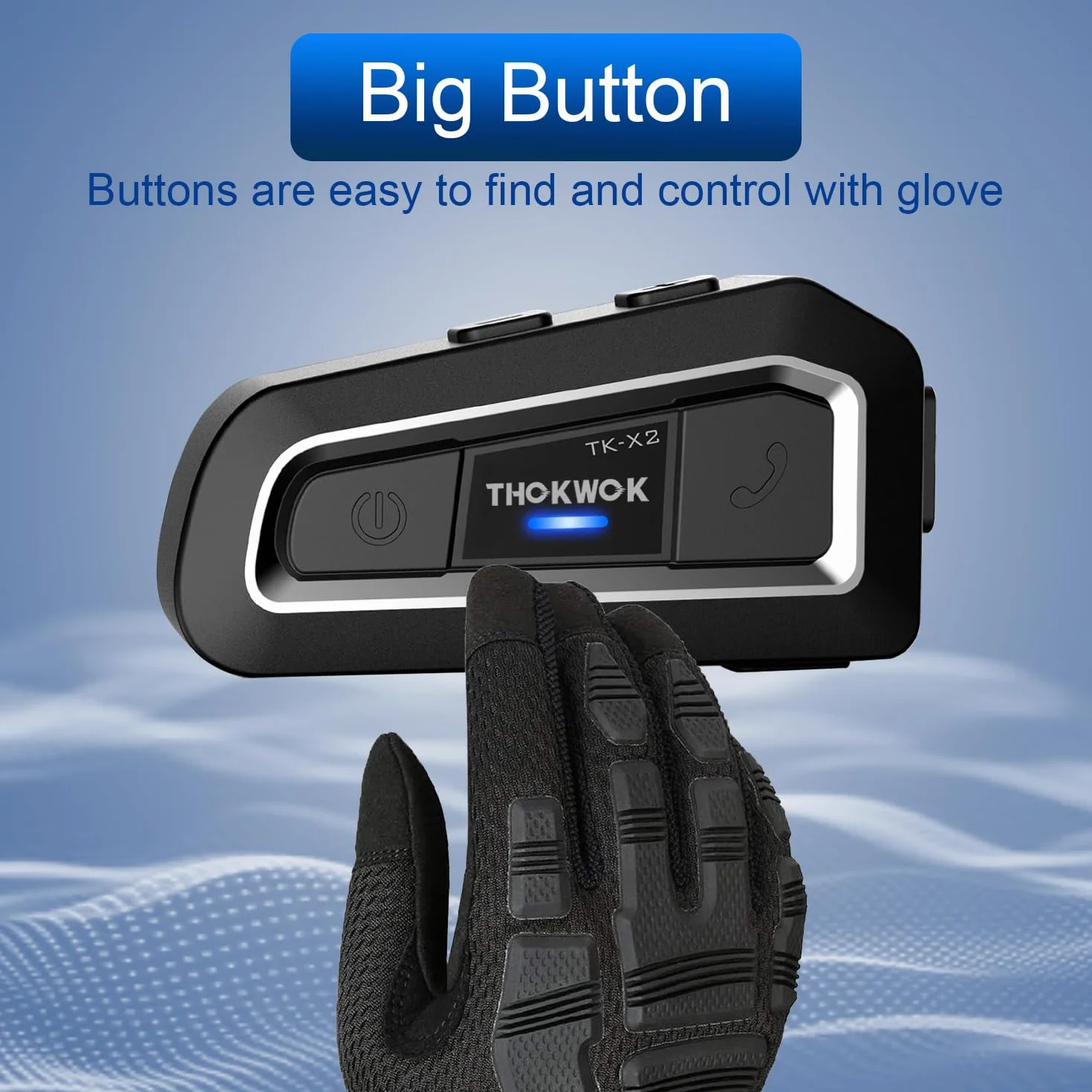 Interfono Moto Bluetooth Coppia, 2x TK-X2 Auricolari per Casco Moto 3 Motociclisti, Cuffie per motociclo 1000M Sistema di Comunicazione con Suono Stereo Hi-Fi/Radio FM, per Motoslitta/ATV