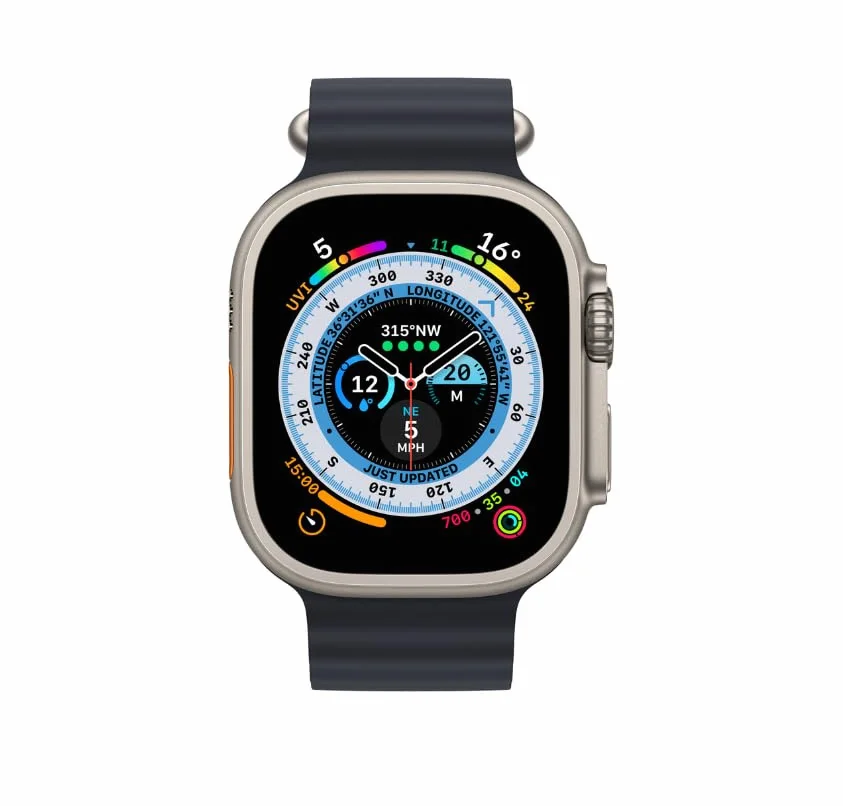 Apple Watch Ultra 2 (GPS, 49MM) Cassa in Titanio con Cinturino Black Ocean, Taglia Unica (Ricondizionato)