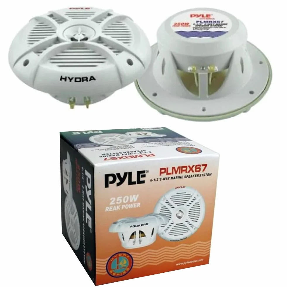 Pyle 2 ALTOPARLANTI PLMRX67 bianchi a 2 vie 250 watt max 19,3 cm impermeabili a coppia