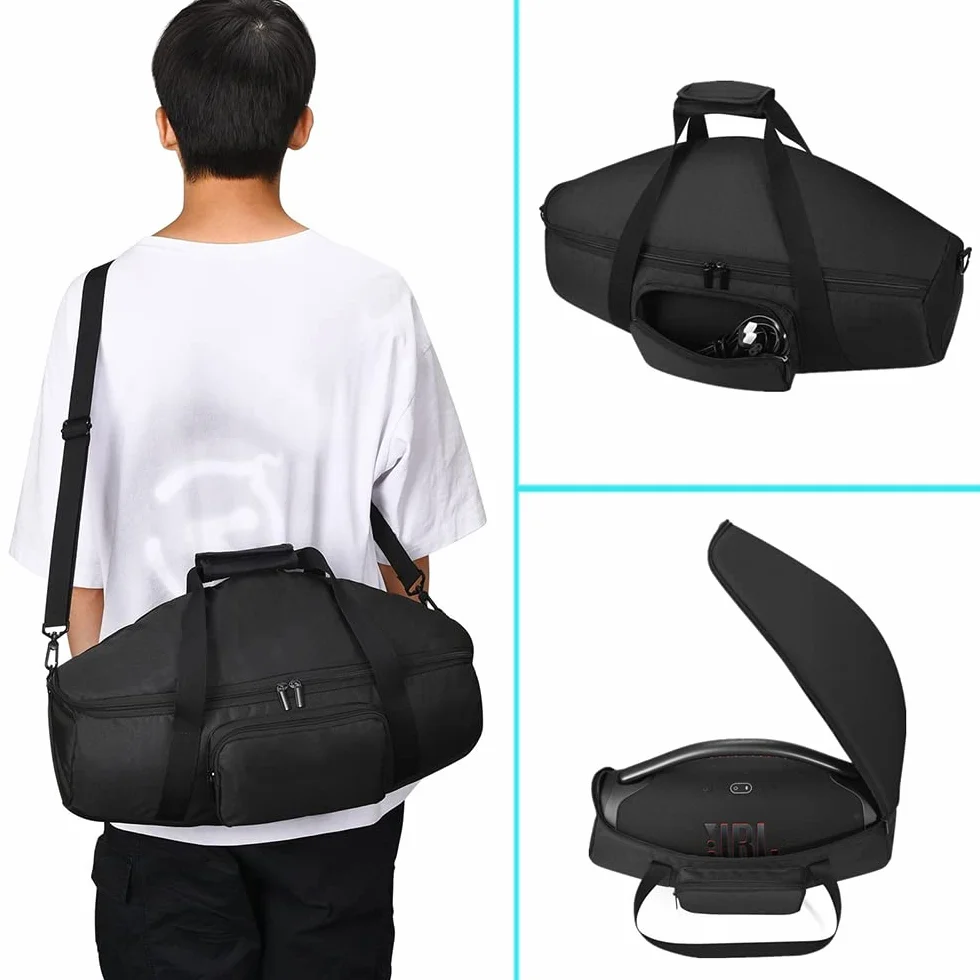 Custodia Boombox 3/Boombox 3 Wi-Fi Borsa protettiva per JBL Boombox 3 altoparlante portatile Bluetooth, Boombox 2 Cavo trasportare viaggio Custodia coprire borsa a tracolla (nero)