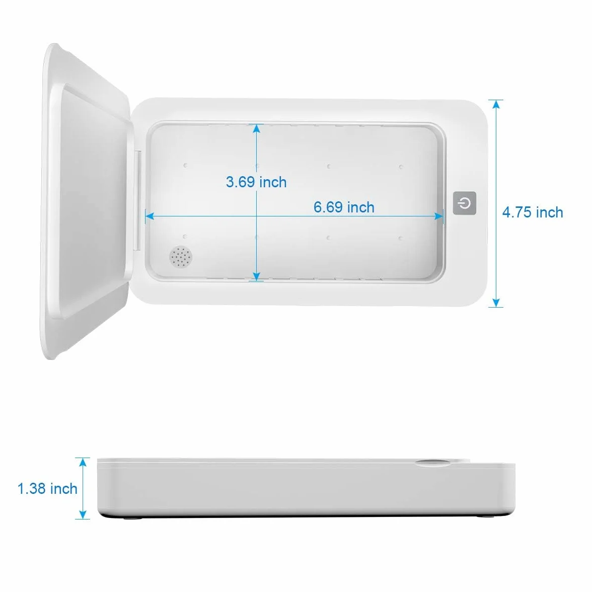 Scatola disinfettante con luce UV, scatola per la pulizia del telefono cellulare, scatola per la pulizia UVC portatile, per aromaterapia, sterilizzatore UV a 360° per telefono, spazzolini da denti