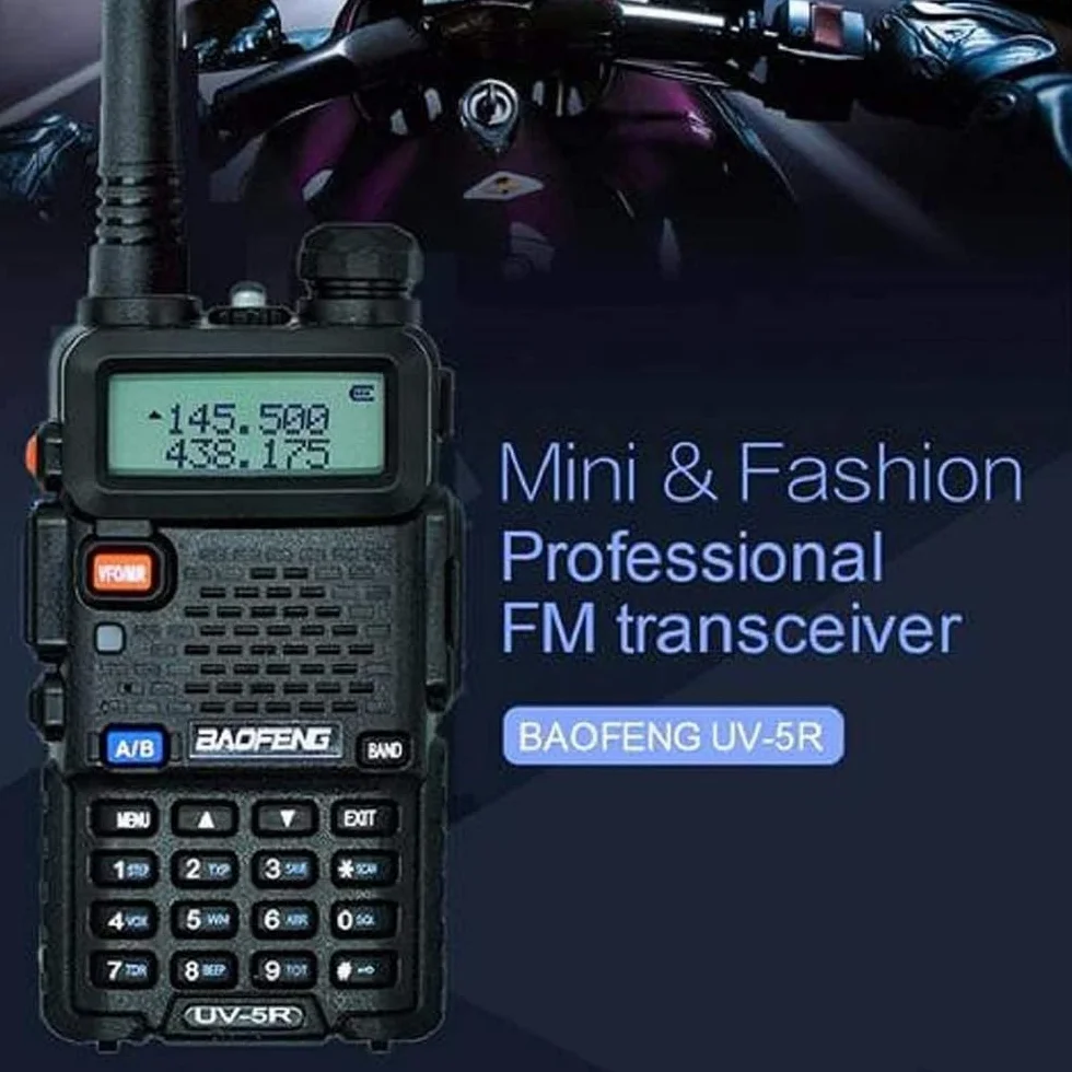 BAOFENG BF UV-5R 8-Watt Dual Band Two-Way Radio (144MHz-146MHz VHF & 430MHz-440MHz UHF) Includes Full Kit, Black