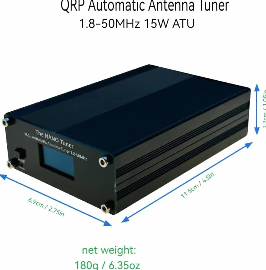 ATU-10 QRP Tuner 15 W 1,8-50 MHz OLED magnete relè supporto IC-705