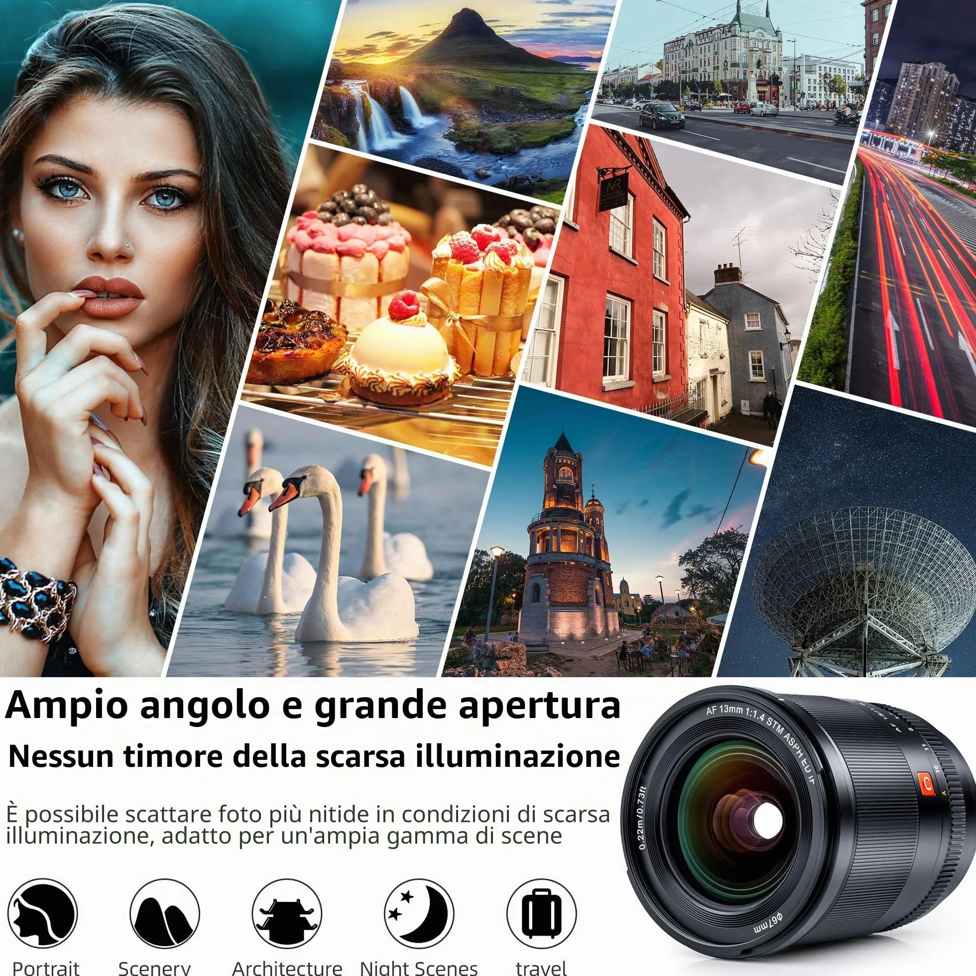 Viltrox 13mm f/1.4 Fuji x Mount Obiettivo Grandangolare per Fujifilm X-Mount X-T30 X-T4 X-T3 X-Pro3 X-Pro2 X-H1 X-T200 fotocamera, Messa a Fuoco Automatica APS-C Nero