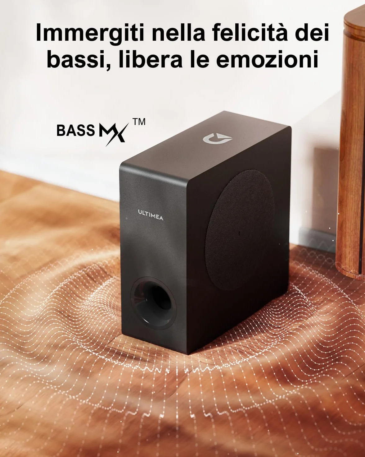 ULTIMEA Soundbar, con Dolby Atmos/Digital/Audio, Sound Bar con Subwoofer, Bassi Profondi Regolabili, Soundbar 3D Dolby Surround TV, Soundbar per TV Home Theater, HDMI-eARC, Bluetooth 5.3, Nova S50