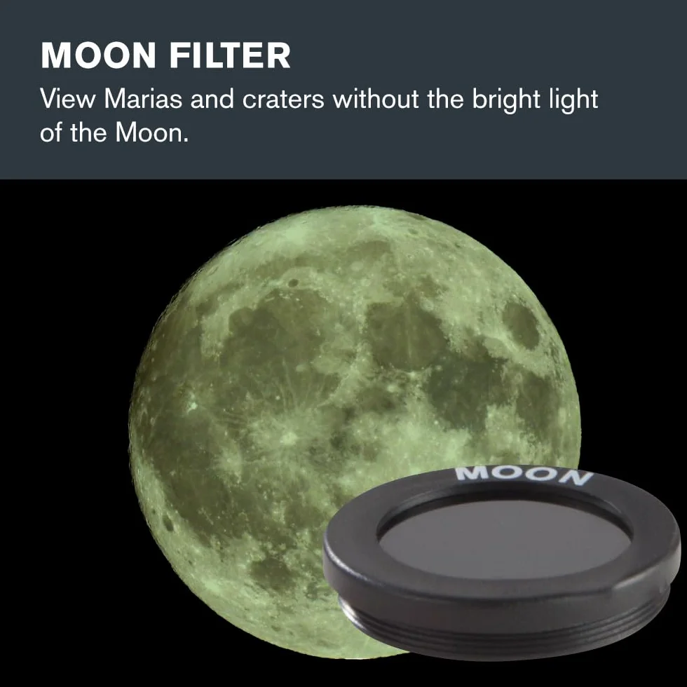 Celestron 94307 AstroMaster Kit di accessori per oculari e filtri da 8 pezzi - include due oculari 3 cm, lente di Barlow 2x, tre filtri, panno per la pulizia e custodia rigida nera