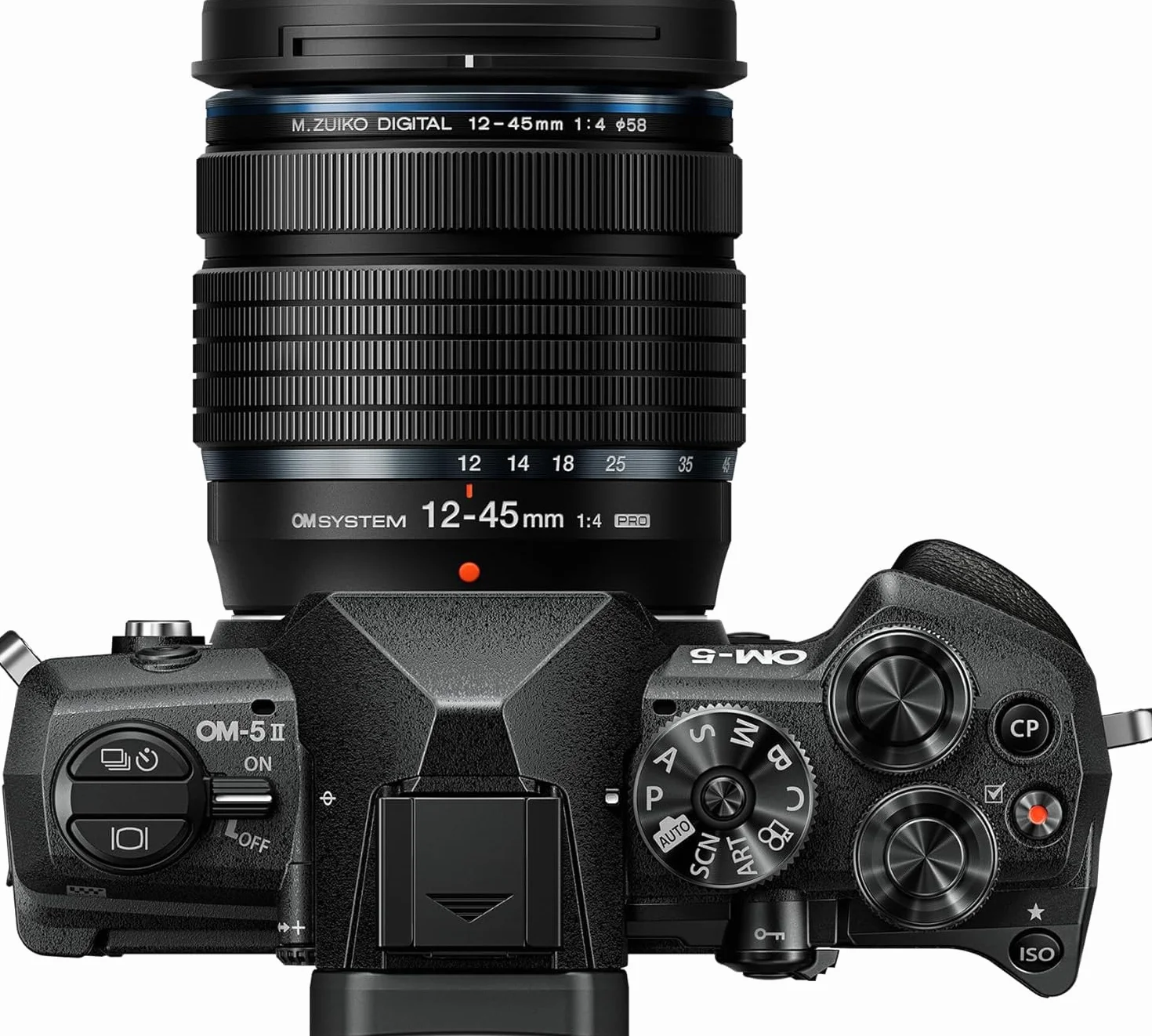 OM SYSTEM OM-5 Mark II Fotocamera Micro Quattro Terzi con obiettivo M.Zuiko Digital ED 12-45mm PRO, sensore Live MOS da 20 MP, stabilizzazione su 5 assi, IP53, scatto HighRes a mano libera da 50 MP