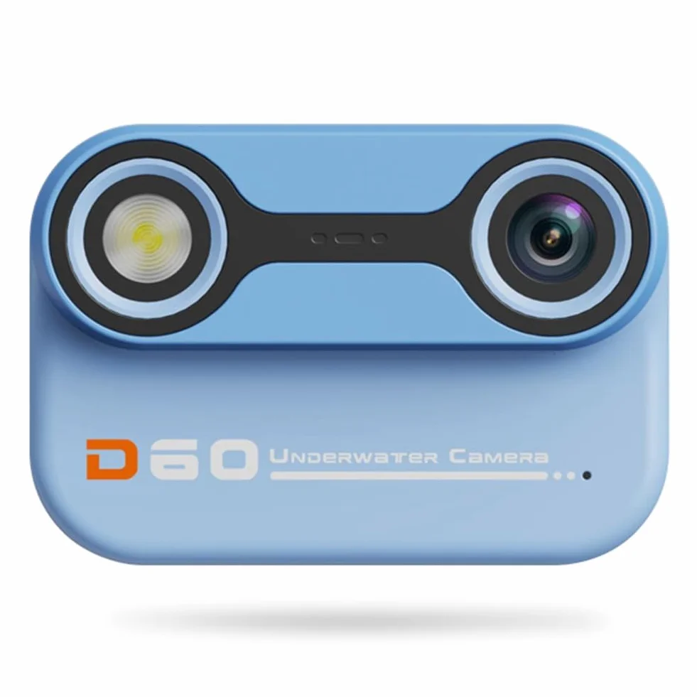 Fotocamera impermeabile per bambini, fotocamera subacquea, 3 metri, impermeabile prima e dopo, doppia fotocamera per nuotare all'aperto, blu