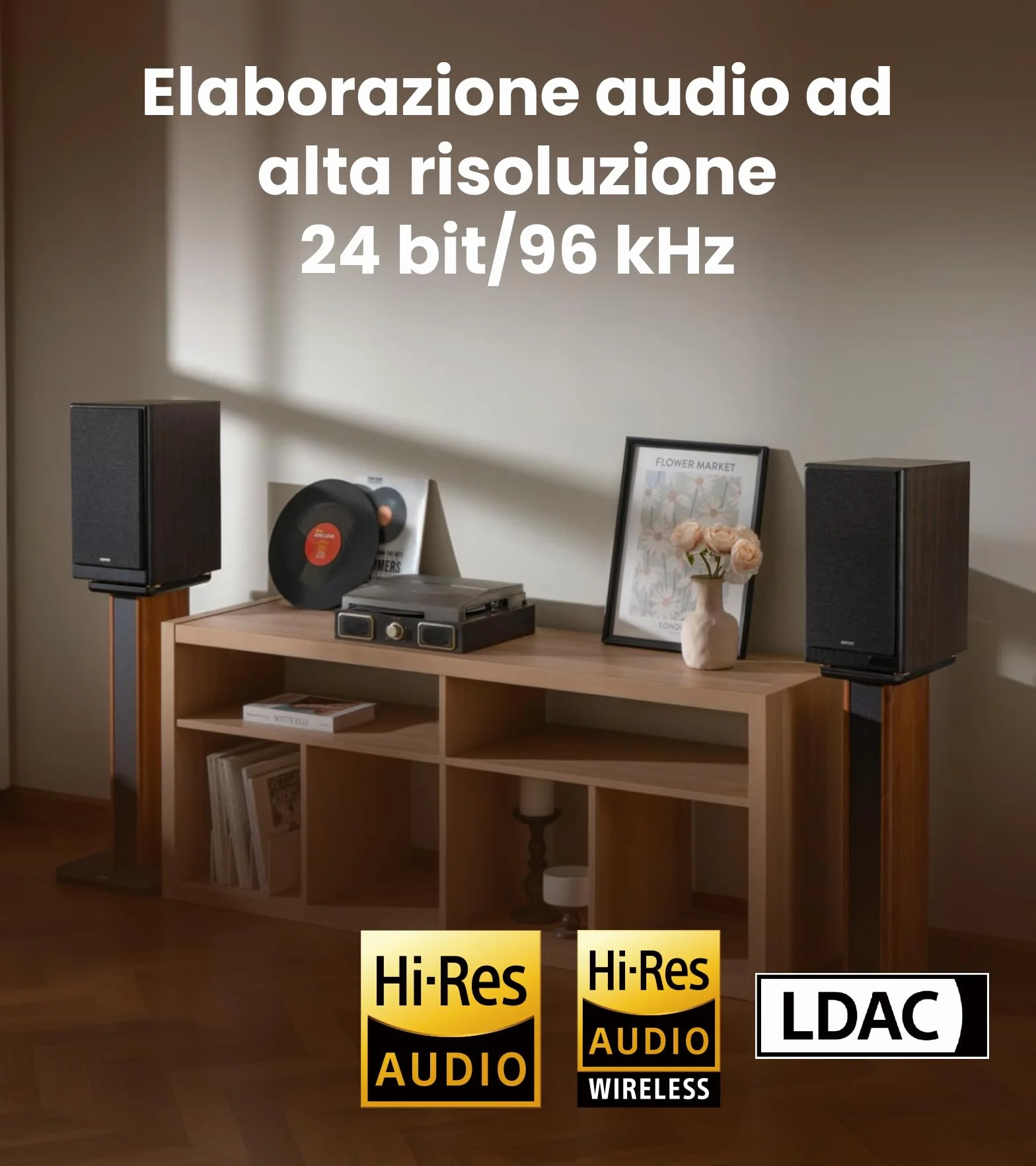 Edifier Diffusori da scaffale amplificati R2750DB MKII, monitor studio144 W con uscita subwoofer, audio ad alta risoluzione, Bluetooth 6.0 con LDAC, HDMI/ottico/coassiale per PC impianti - Noce