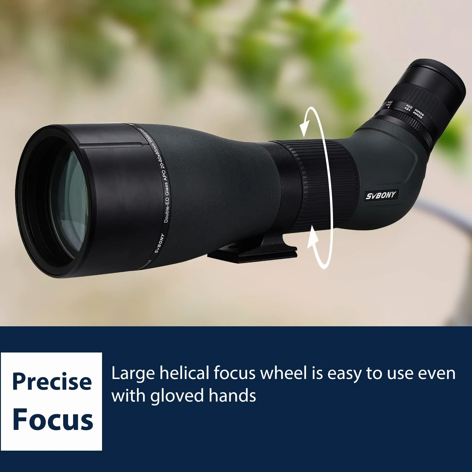 Svbony SA401 APO Spotting Scope 20-60x85, Doppio Vetro ED Cannocchiale per Birdwatching Messa a Fuoco Precisa, Impermeabile Telescopio Angolato per Birdwatching, Natura