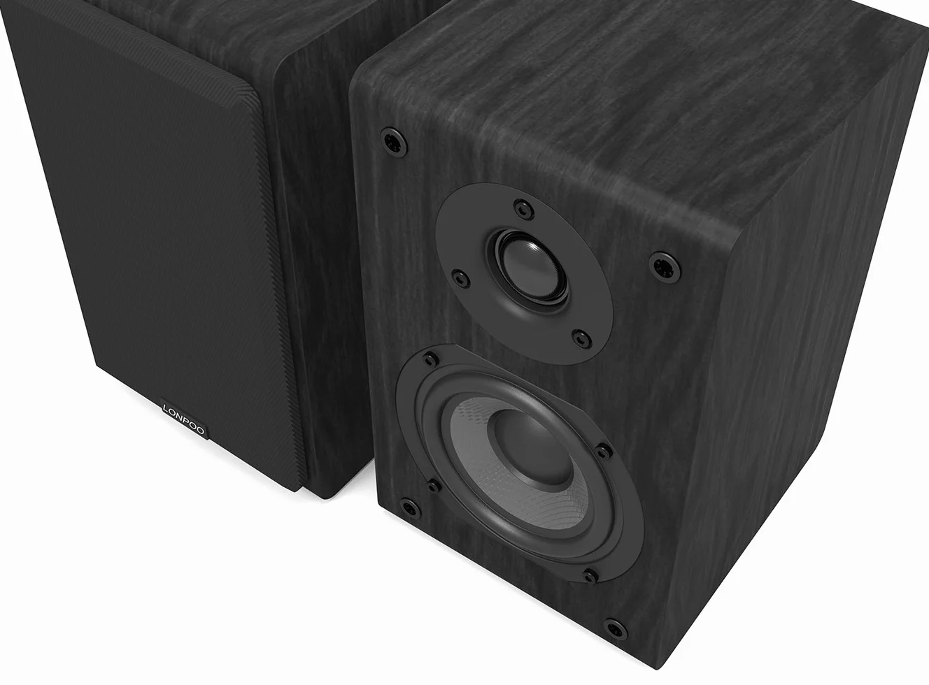 LONPOO Coppia Diffusori 2 Vie LP42 Diffusore da Scaffale 75Wx2, 4-8Ohm