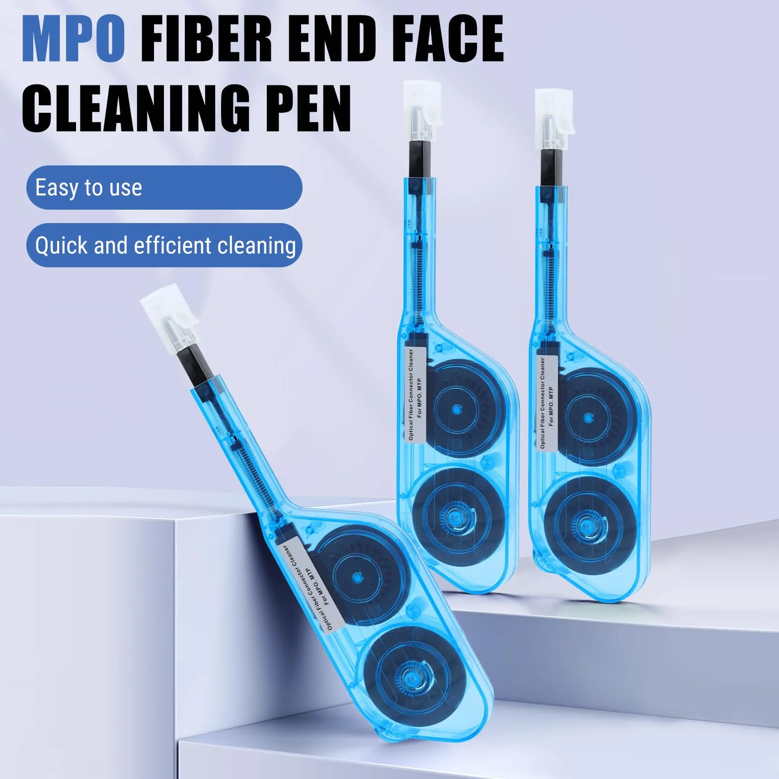 Penna Per Pulizia Fibra, Detergente Per Fibra Ottica Pulitore Per Connettori MTP/MPO, One-Click Fiber Optic Cleaner Strumenti Per La Pulizia Della Fibra, Oltre 600 Pulisce