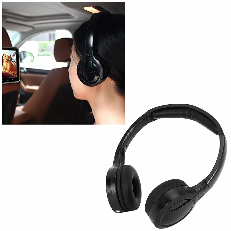 Cuffie Wireless a Infrarossi Stereo 2 Canali per Auto con Supporto DVD per Viaggi e Intrattenimento