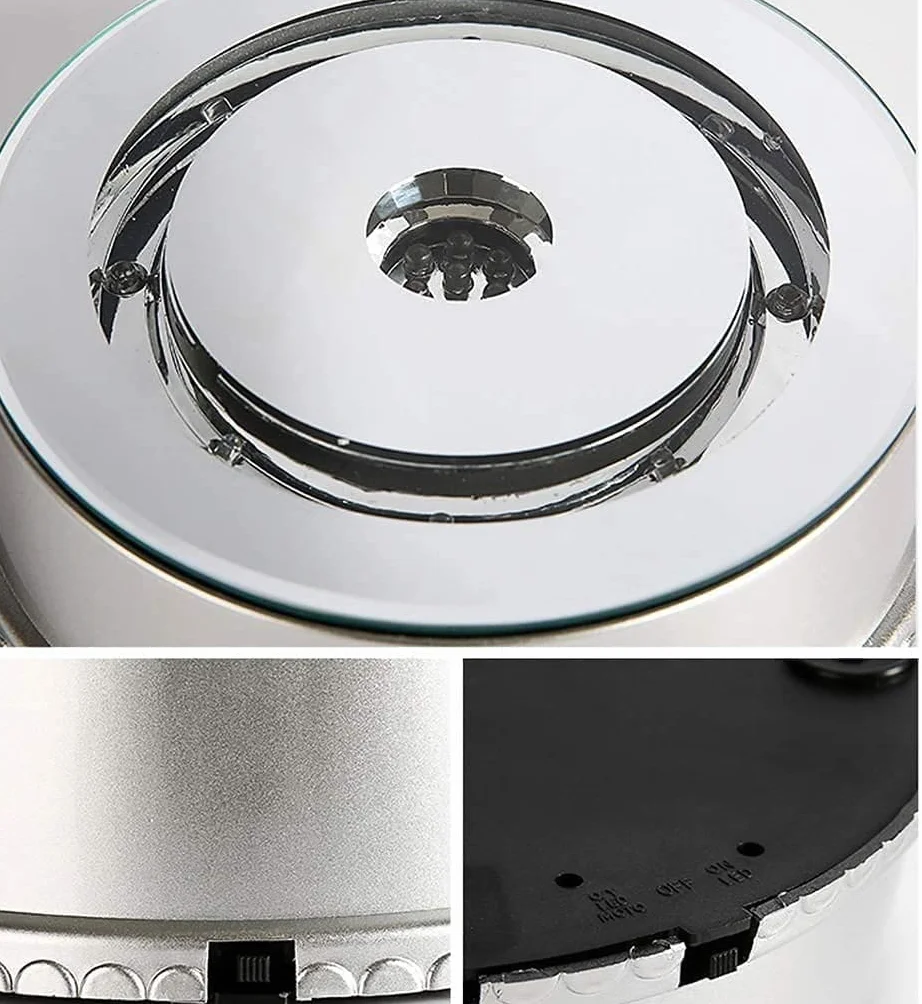BYERZ Espositore Giradischi elettrico rotante con luce LED colorata Base di controllo automatico della velocità Tavolo Still Life Riprese video dal vivo