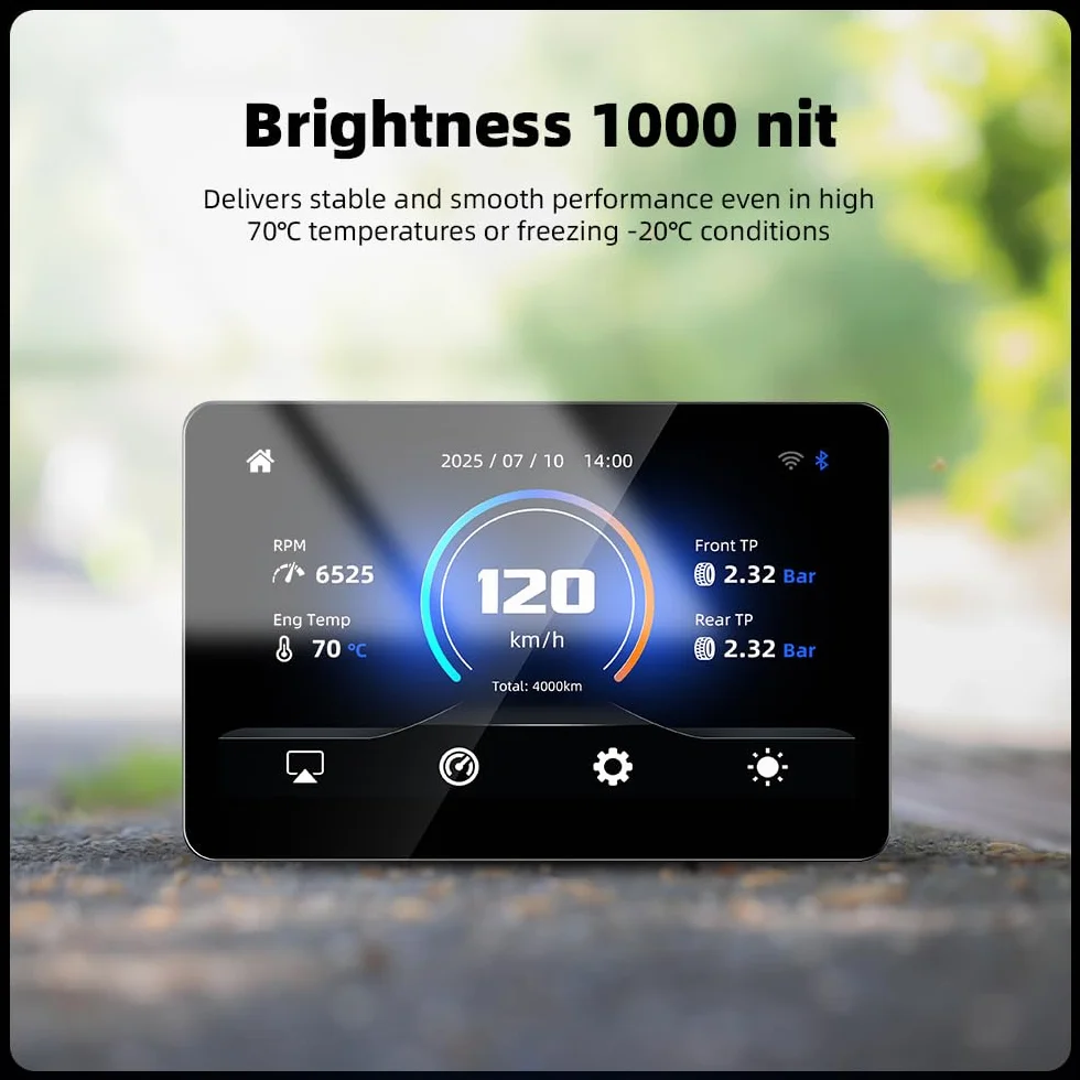 Display da Moto da 6,2" per BMW R1200GS R1250GS F800 F900 S1000XR, Wireless CarPlay & Android Auto, WonderWheel Compatibile e Lettore di Dati del Veicolo, IP67