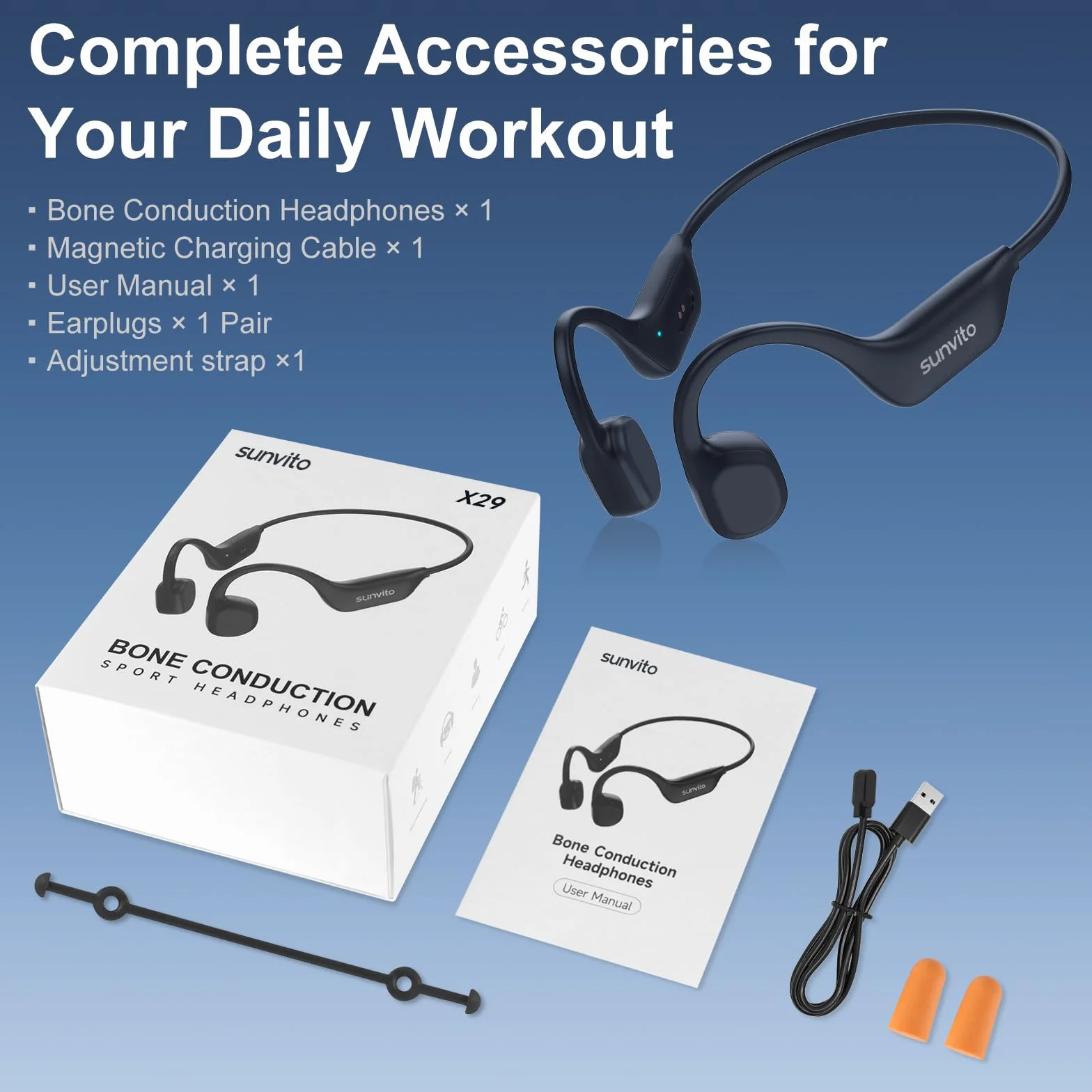 Cuffie a Conduzione Ossea Bluetooth 6.0, Auricolari Wireless Open Ear, Impermeabili IPX6, Connettività Doppia, 10 Ore di Autonomia, Cuffie Sportive per Corsa, Ciclismo e Palestra