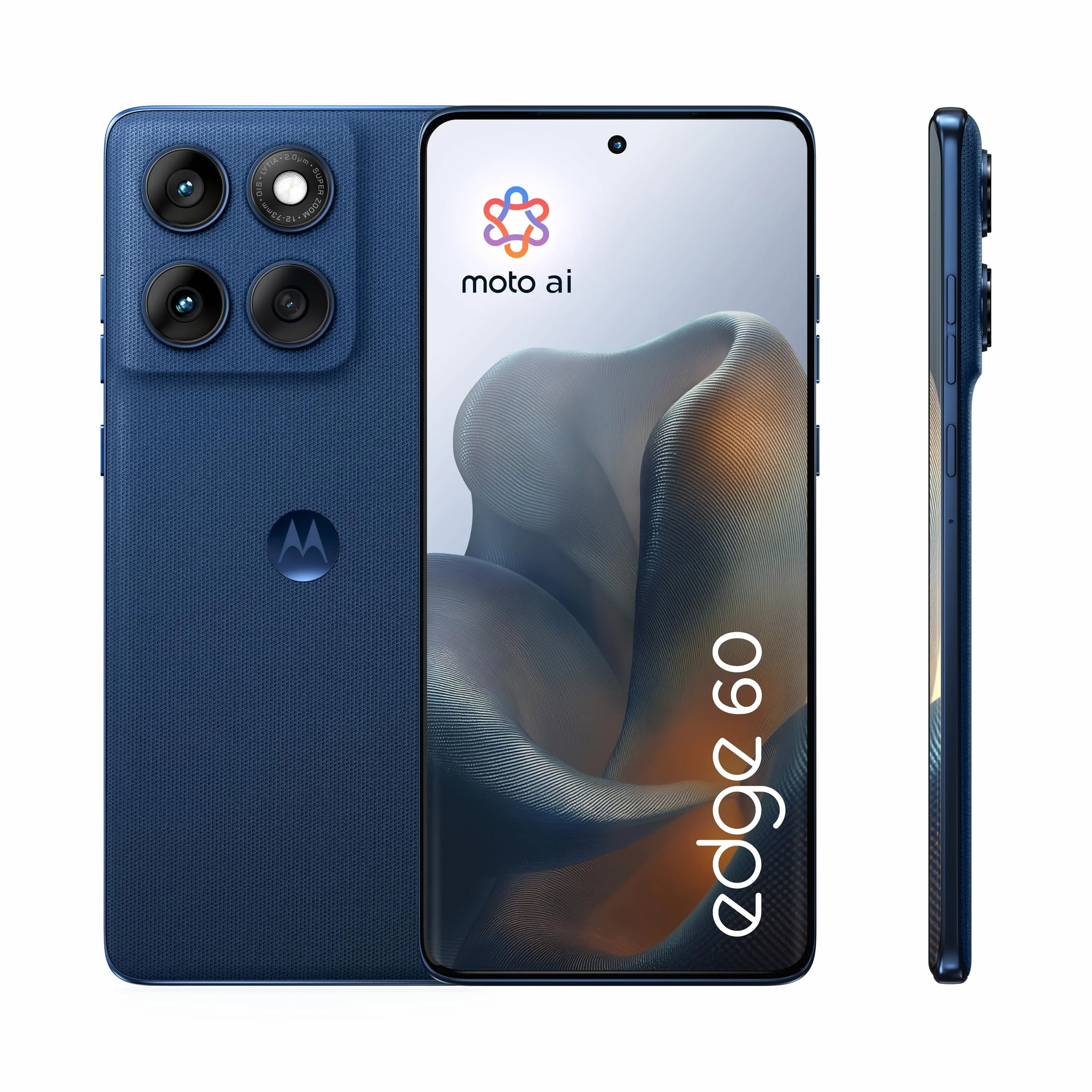 Motorola edge 60 con Moto AI (8/256GB, Fotocamera 50+50+10MP, selfie 50MP, Display 6.67" pOLED 120Hz, MediaTek Dimensity 7300, batteria 5100mAh, ricarica 68W, Android 15), PANTONE Gibraltar Sea