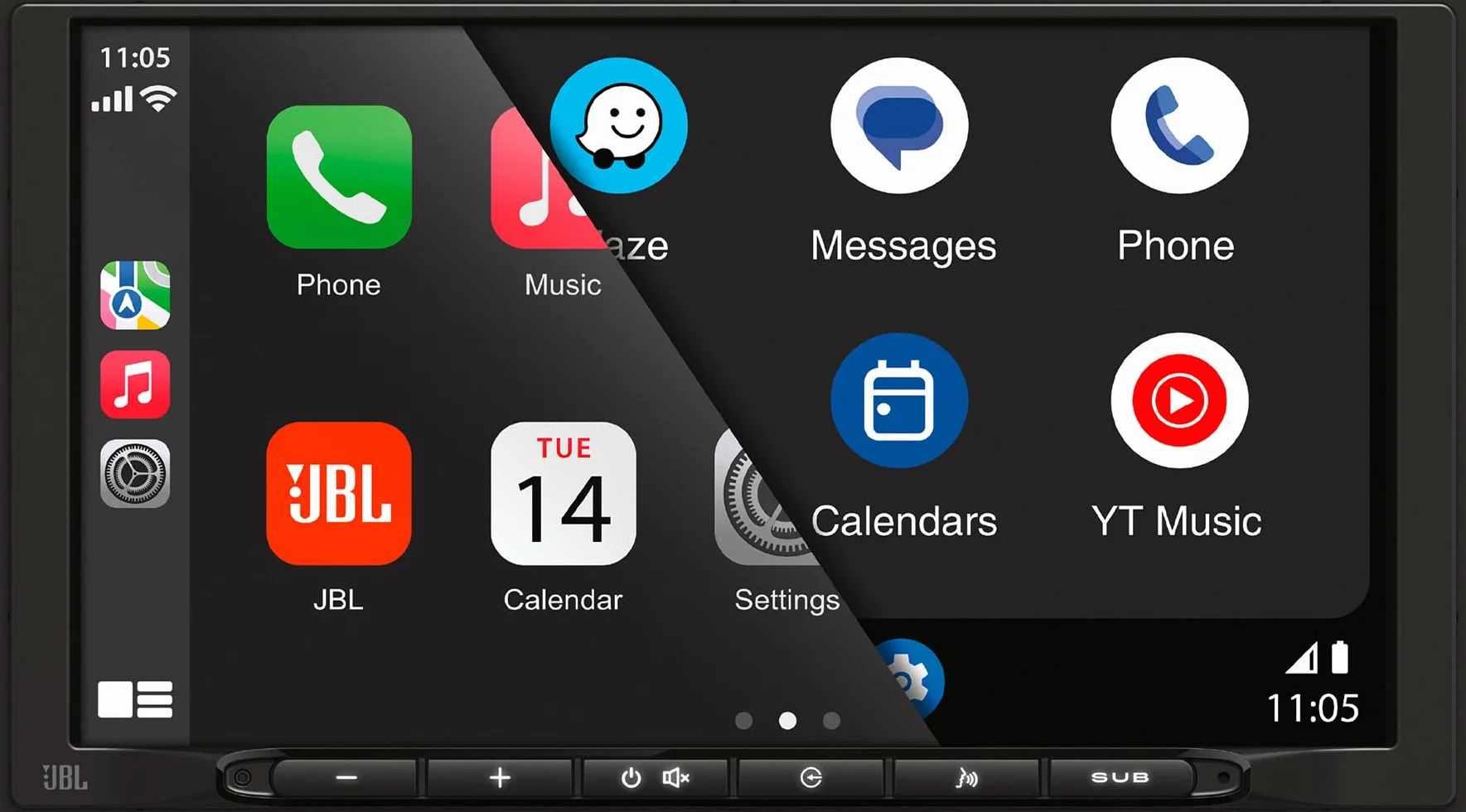 JBL Legend 700 autoradio 2-DIN multimediale, schermo touchscreen 7 pollici, Apple CarPlay & Android Auto wireless, Bluetooth, 4x50 W, preout 4V, FLAC, equalizzatore parametrico