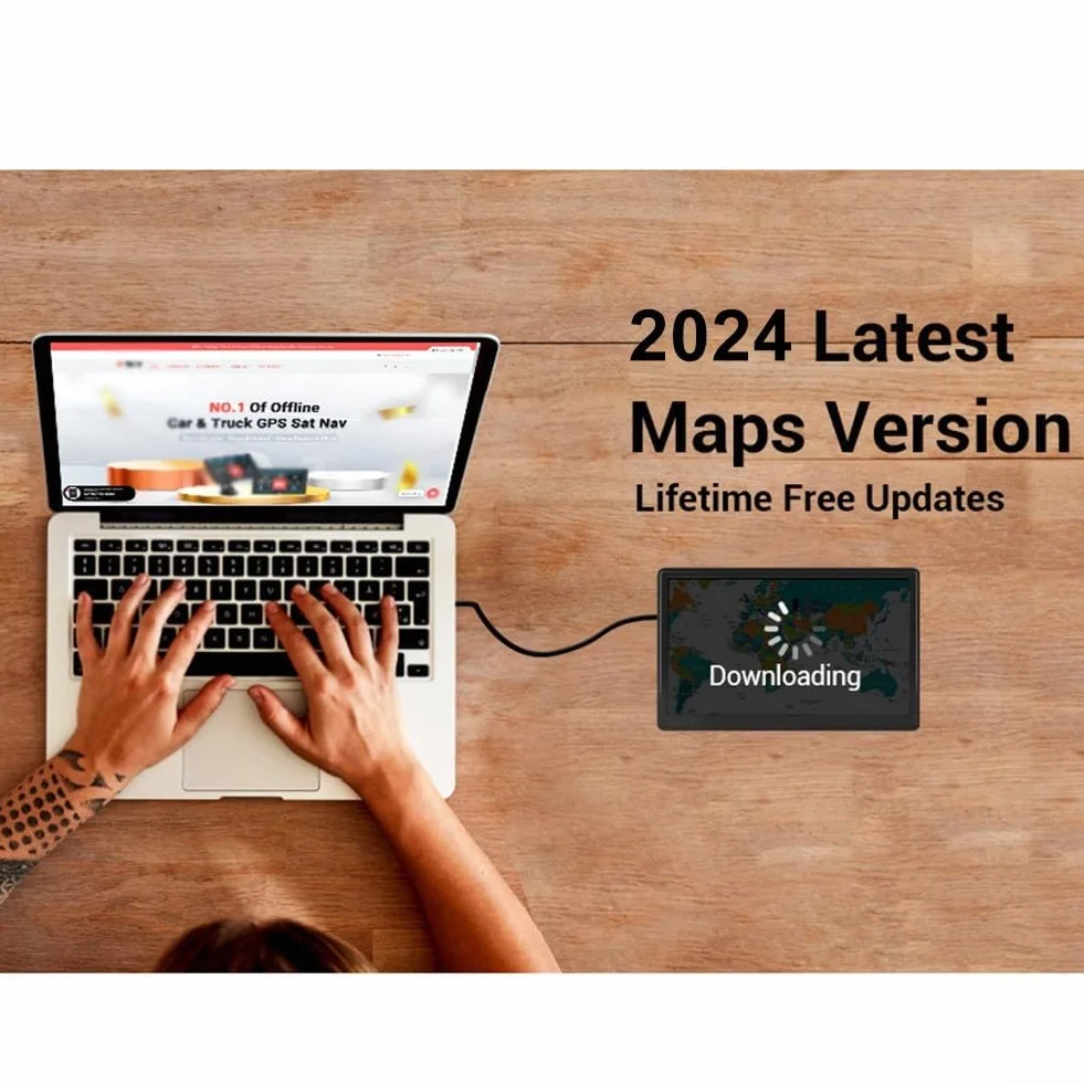 Navigatore GPS da 9 pollici, mappa 2024 del Regno Unito dell'UE, camion con guida vocale e autovelox, aggiornamento mappe gratuite a vita