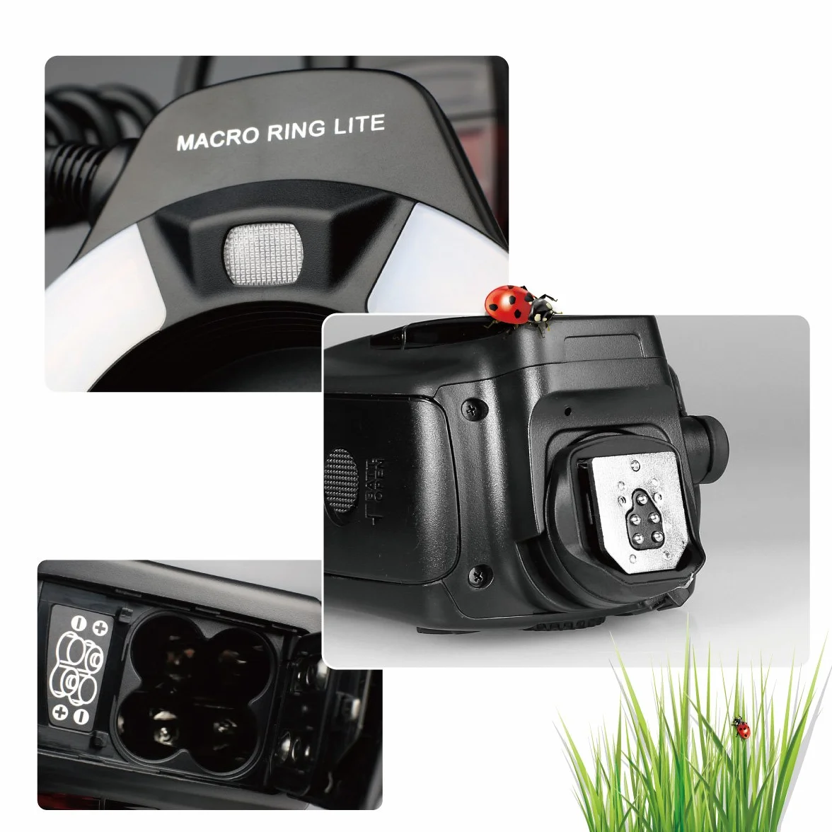 MEKE MK-14EXT-C E-TTL Anello flash macro LED con lampada LED AF Assist per EOS 4000D 70D 77D 80D Rebel T7i T6i T6s T6 T5i T5 T4i T3i SL2 e altre fotocamere DSLR EOS con supporto