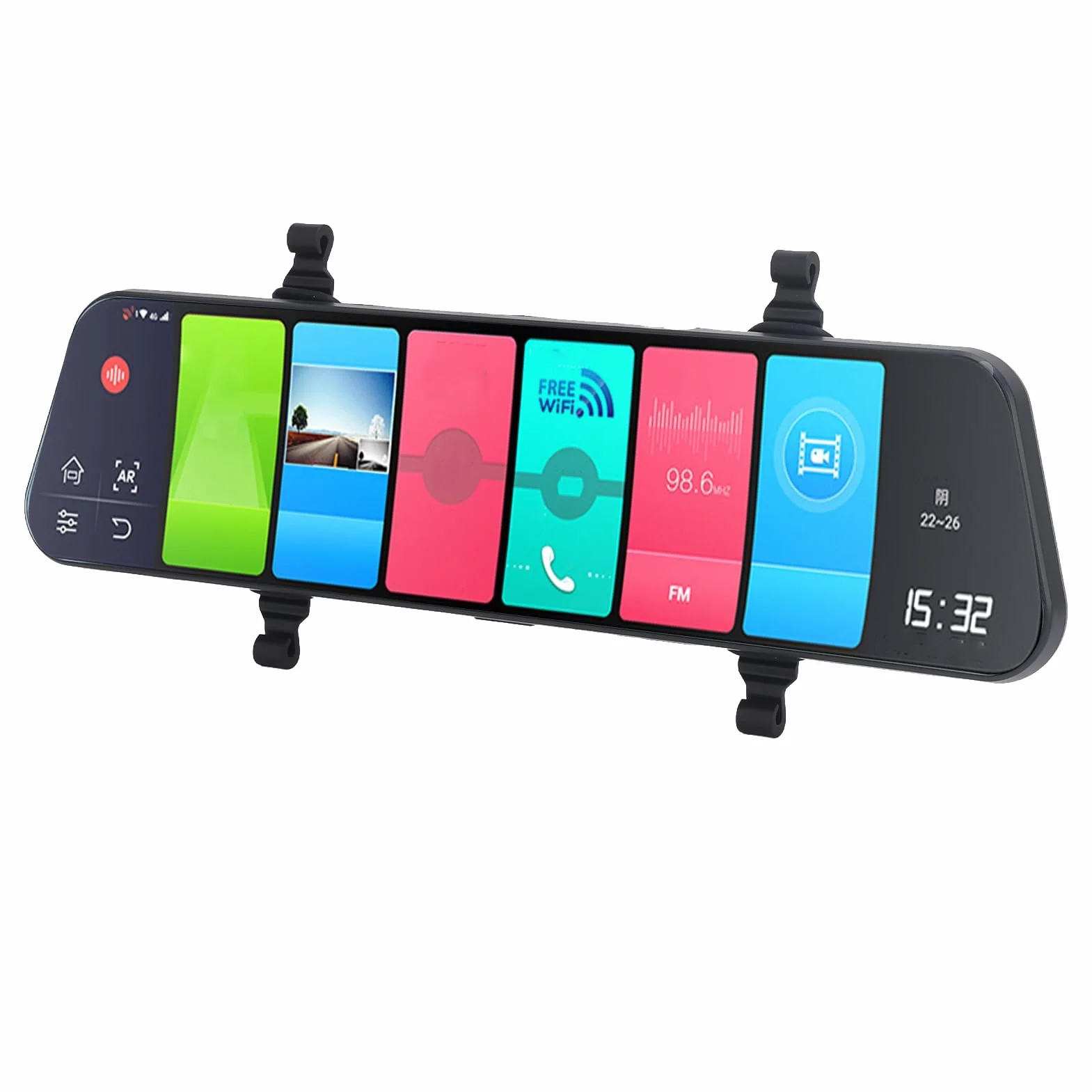 Dash Cam a Specchio da 12 Pollici per Auto e Camion, Telecamera di Retromarcia WiFi 1080P FHD Supporto per Retromarcia Touch Screen 4G, Registratore di Guida con Sensore G,