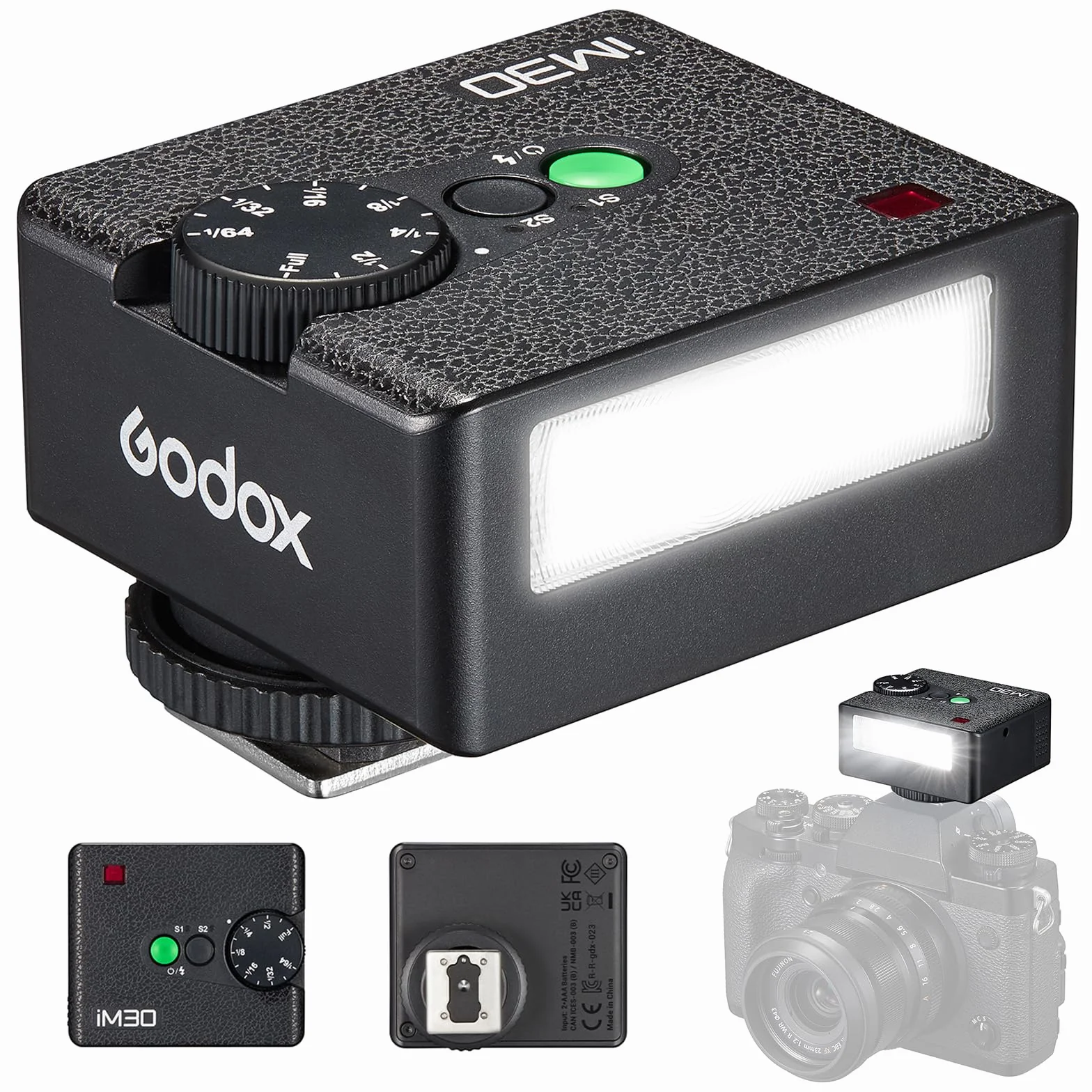 Godox iM30 Flash 7 Livelli di Potenza Mini Speedlite 6500K per Fotocamera