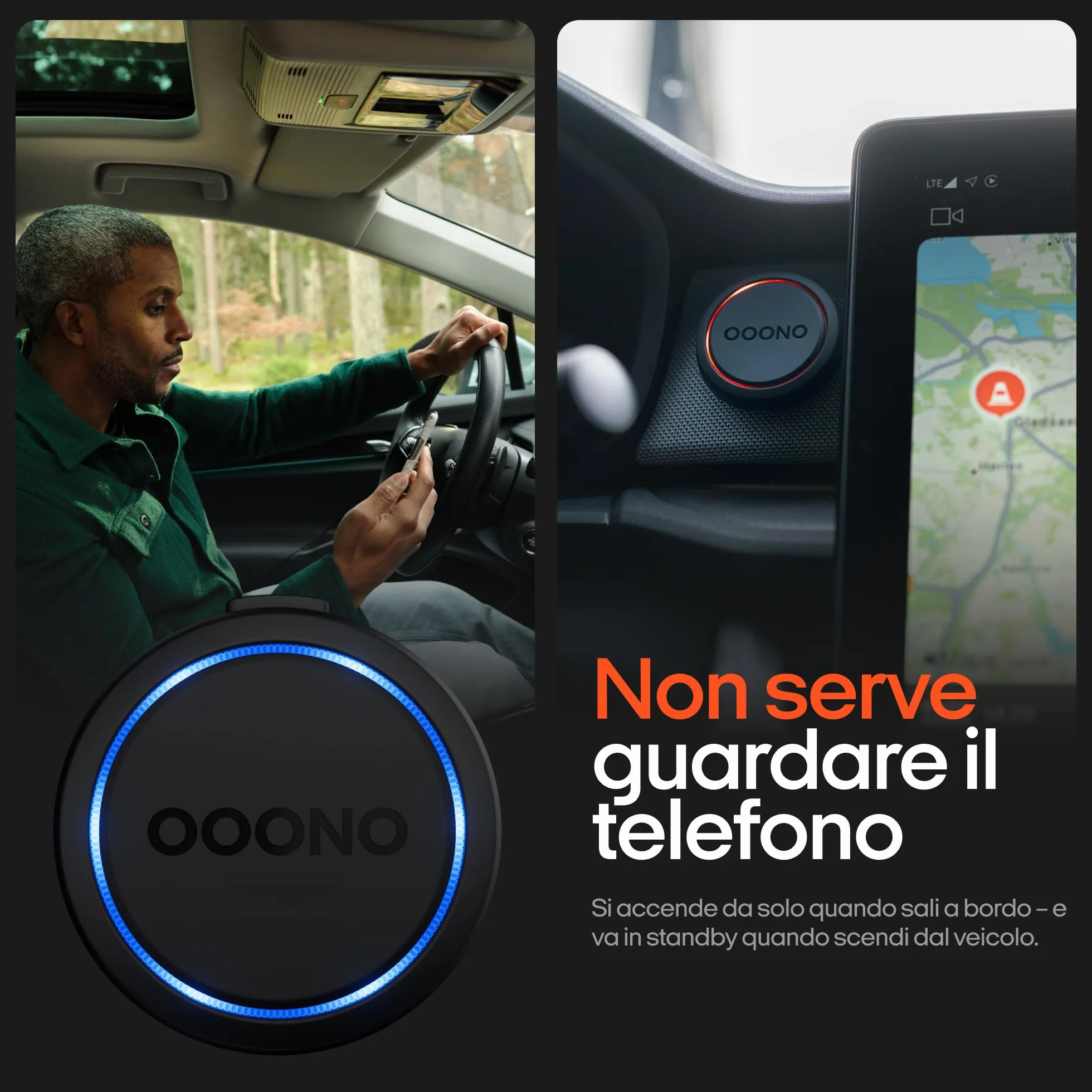 Co-Driver 2 — Evita le multe. Avvisi autovelox e pericoli in tempo reale | Nessun abbonamento | Ricaricabile (USB-C) | Compatibile con Apple CarPlay & Android Auto