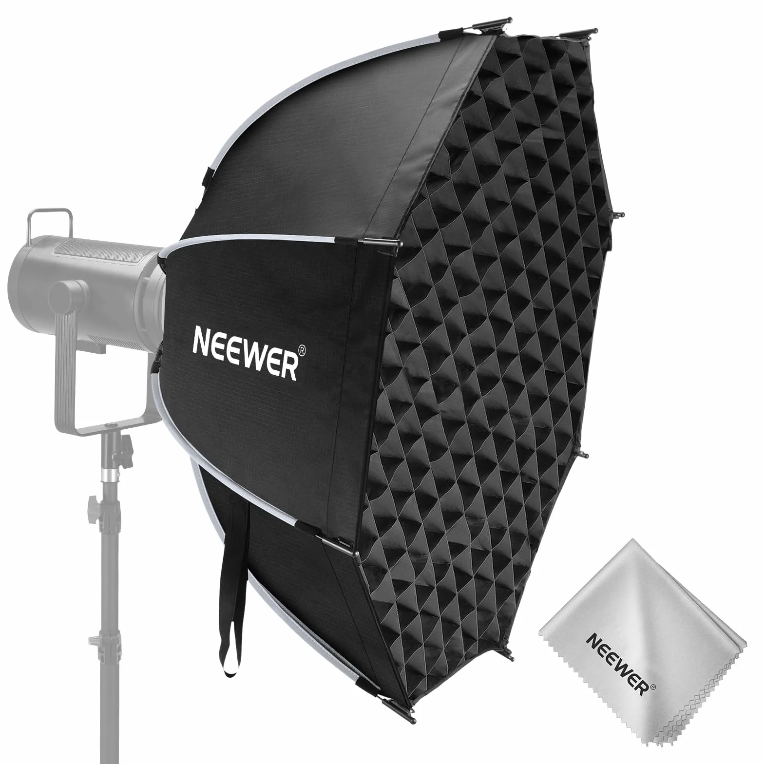 NEEWER Softbox Parabolico Ottagonale da 90cm, Soft Box Bowens Compatibile con Aputure 120d Compatibile con Godox SL60w Q4 AS600B CB300B Q300 Luce, Diffusori, Griglia, Borsa e Panno da Pulizia, NS92P