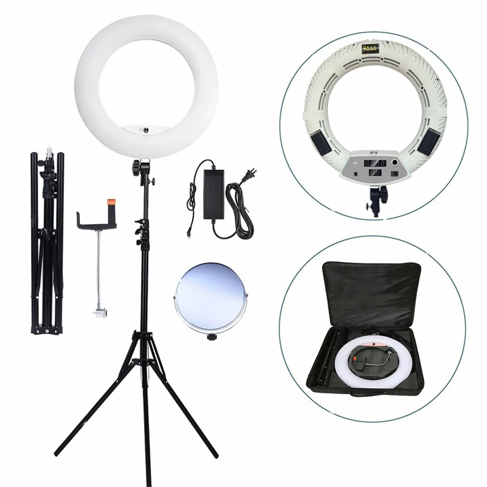 Display digitale da 18 pollici dimmerabile 3200K-5500K Kit luce anello LED per fotocamera Smartphone Ritratto Selfie Youtube Foto Video Studio Fotografia Illuminazione esterna continua