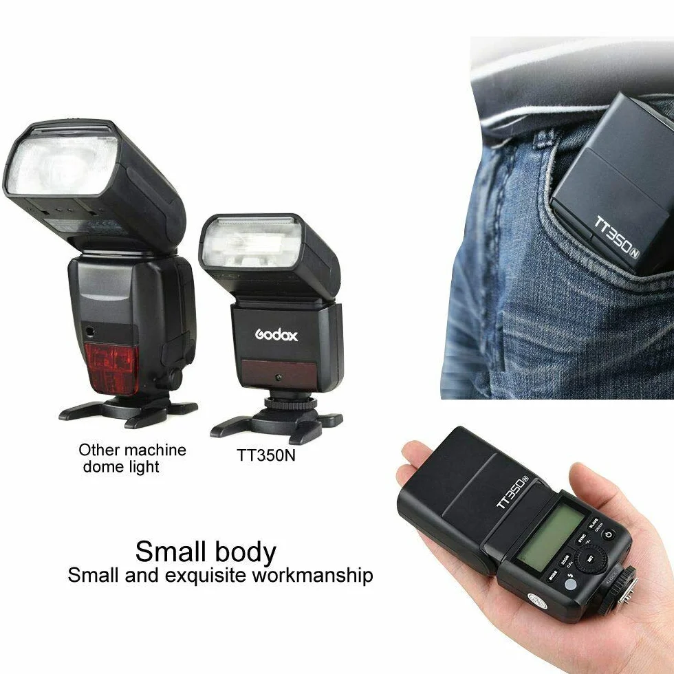 Godox TT350N Flash Thinklite TTL Speedlite 2.4 G HSS 1/8000s GN36 Compatibile per Nikon D810 D800 D750 DSLR D700 D610 D7100 D5200 D90 e Senza Specchio Digital Fotocamera