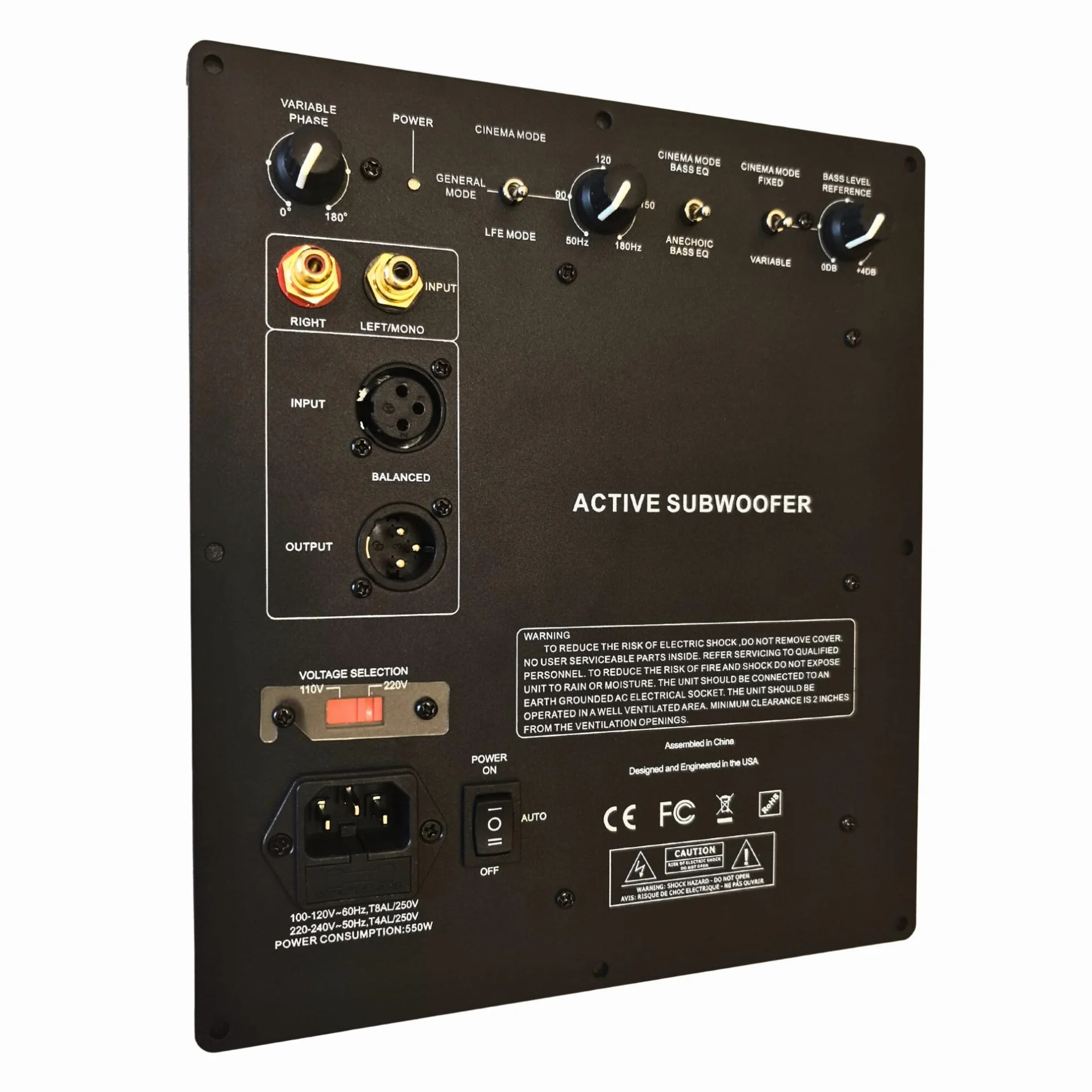 WAudio Amplificatore per subwoofer classe D da 350 W, amplificatore ad alte prestazioni per subwoofer