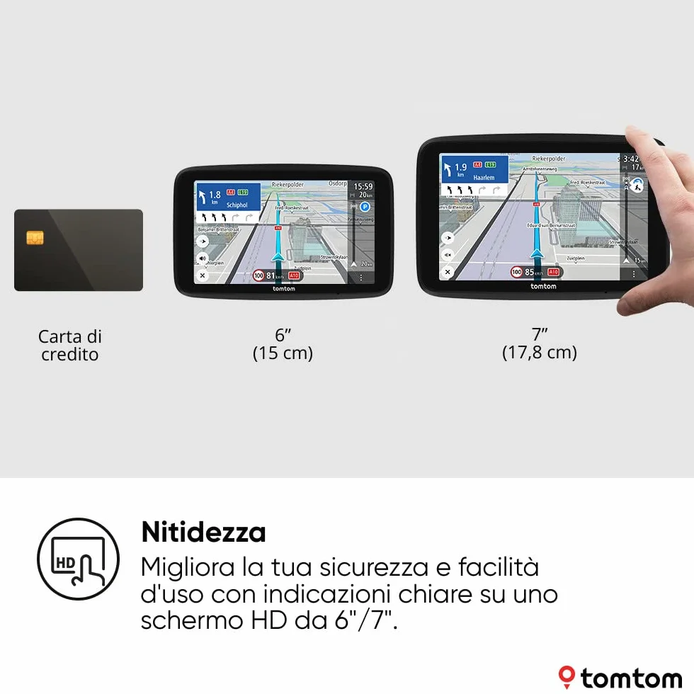 TomTom Navigatore per camion e bus GO Expert Plus (schermo da 7", percorsi e PDI per veicoli grandi dimensioni, TomTom Traffic, mappe del mondo, avvisi su limitazioni live, USB-C)