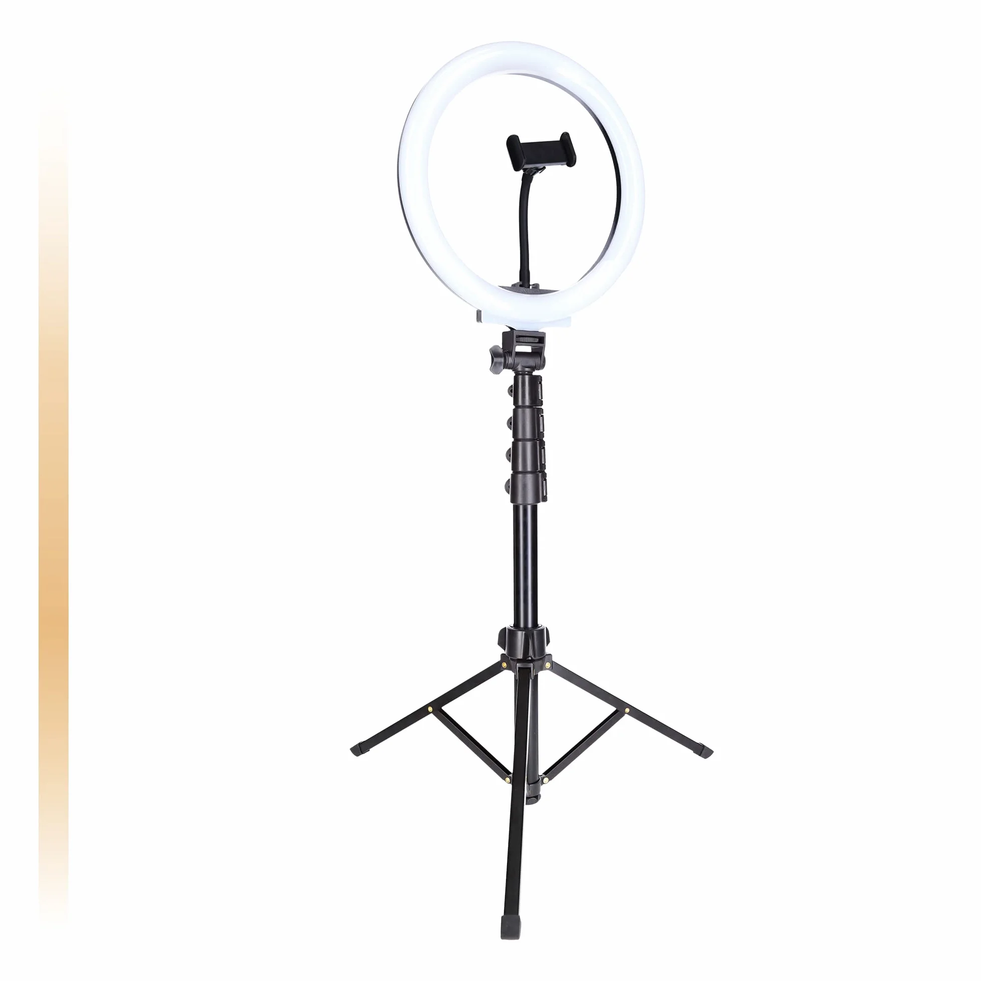 Rollei Lumis Comfort Ring Light Bi-Color, luce ad anello con supporto per smartphone, telecomando per smartphone e treppiede, 120 LED (60 x bianco caldo e 60 x bianco freddo), 28585, nero
